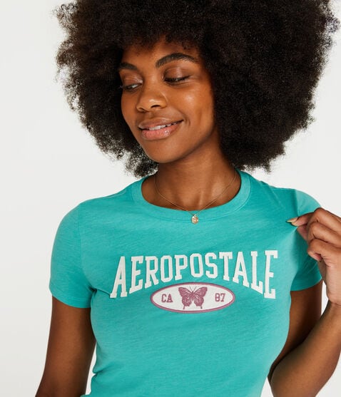 Aeropostale Butterfly Appliqué Graphic Tee
