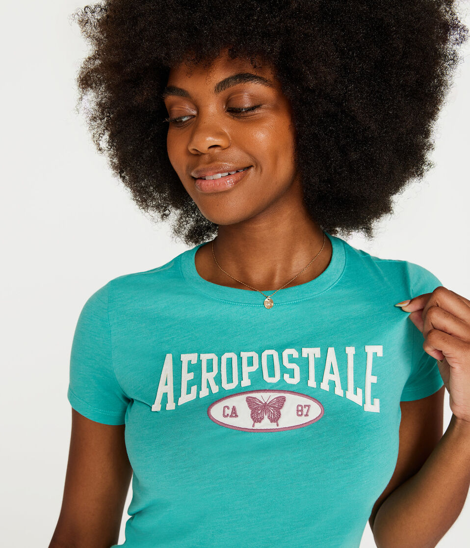 Aeropostale Butterfly Appliqué Graphic Tee