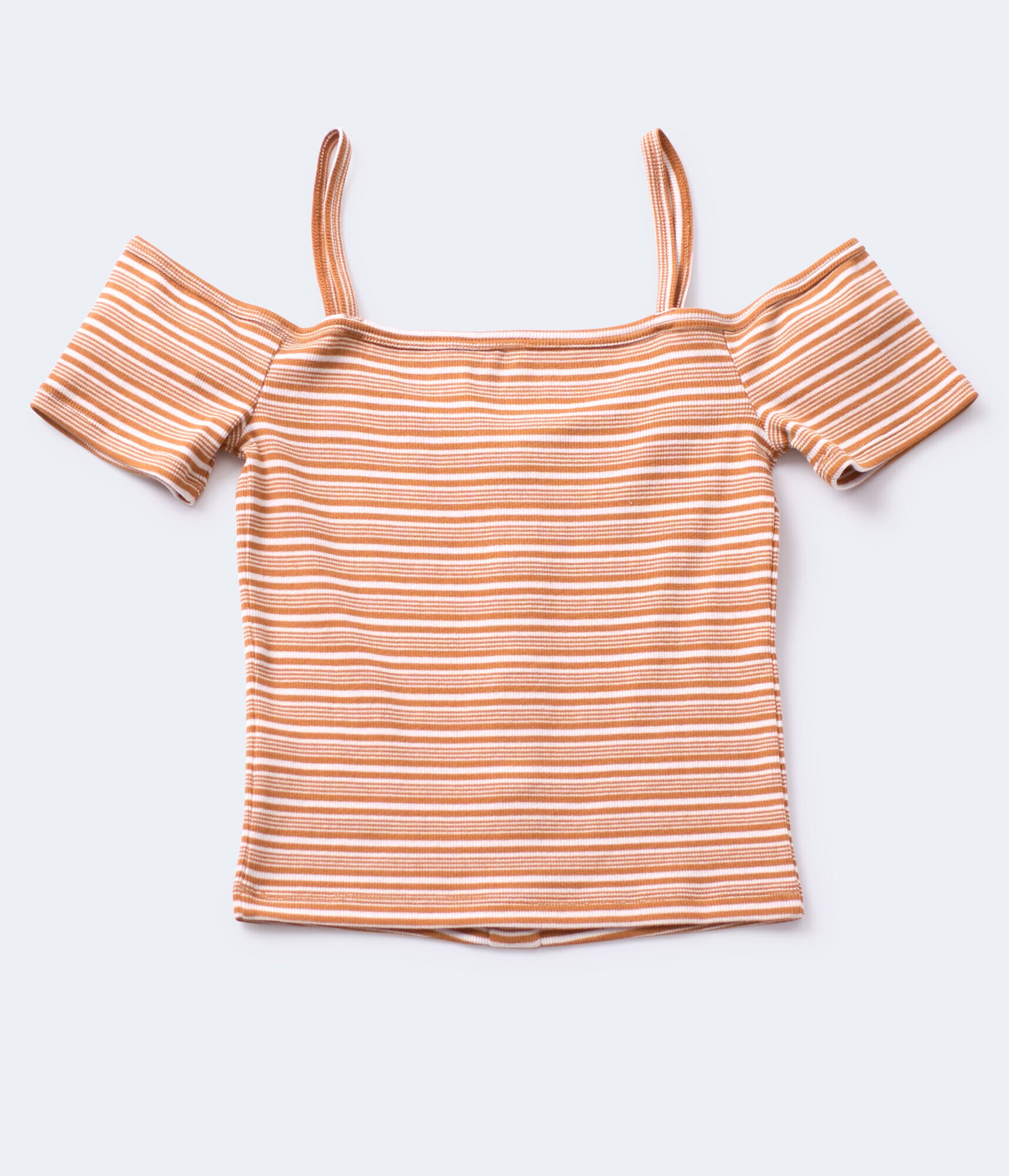 Striped Cold-Shoulder Bodycon Top