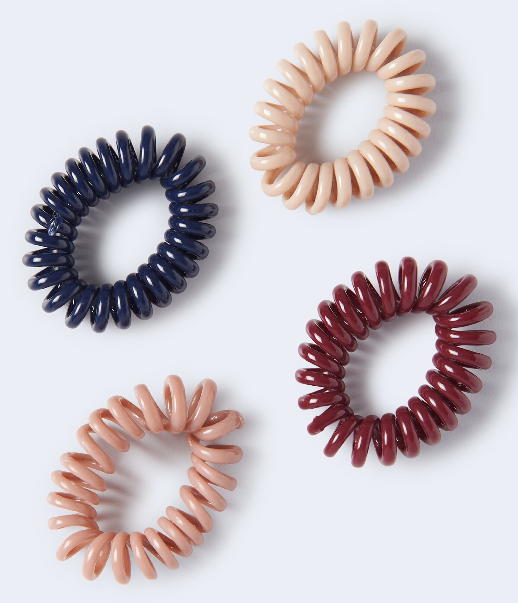 Shiny Coil Hair Tie 4-Pack