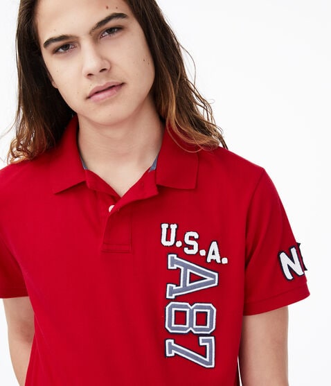 USA A87 Jersey Graphic Polo USA A87 Jersey Graphic Polo