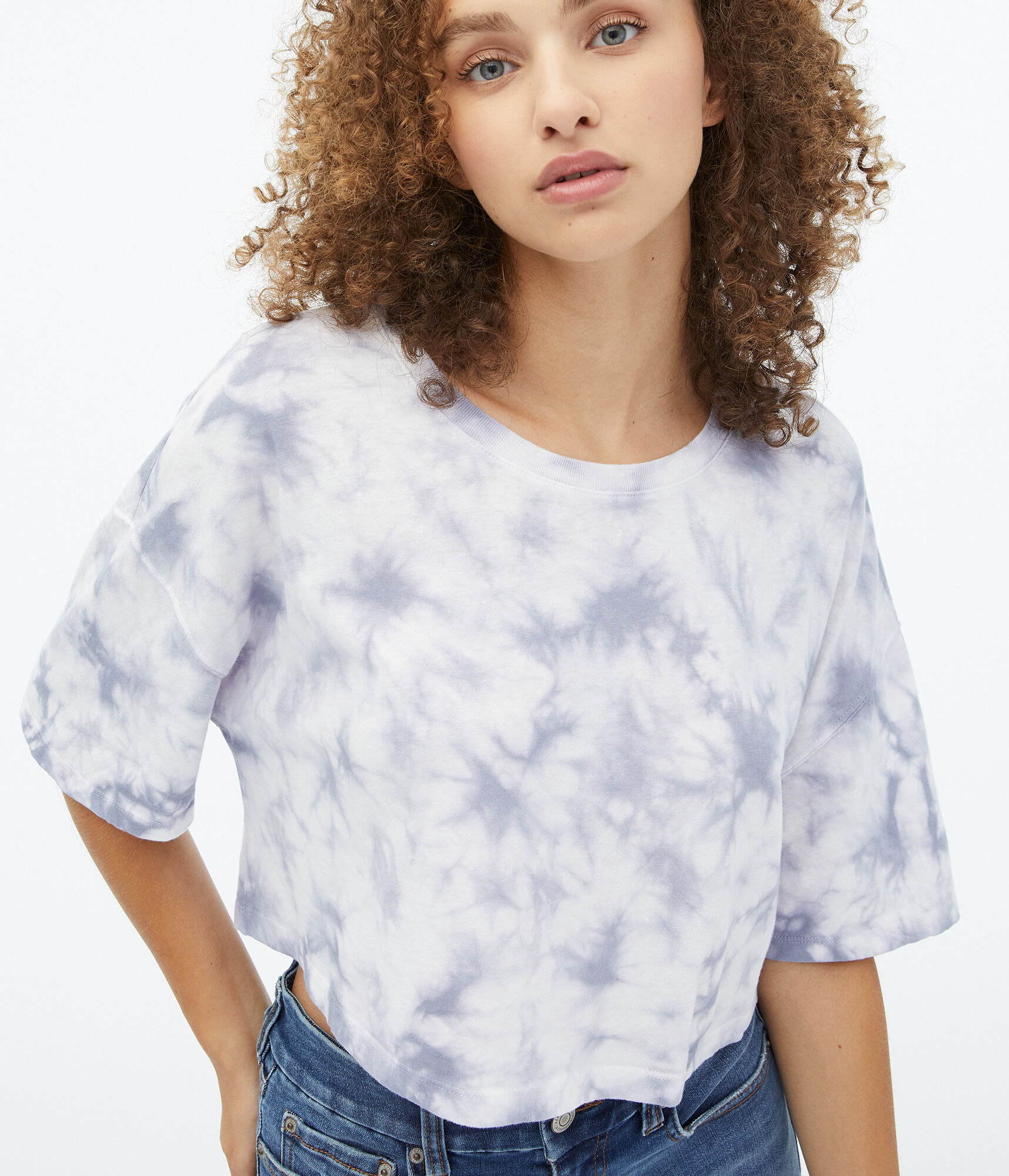 Tie-Dye Cropped Boyfriend Crew Tee