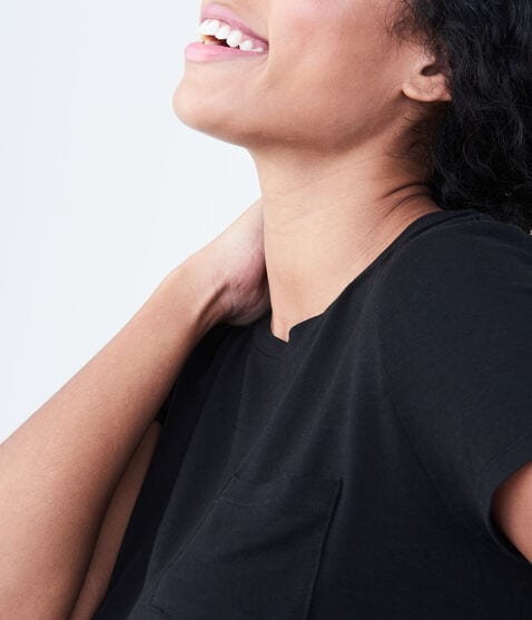 Seriously Soft Solid Pocket Crew Tee