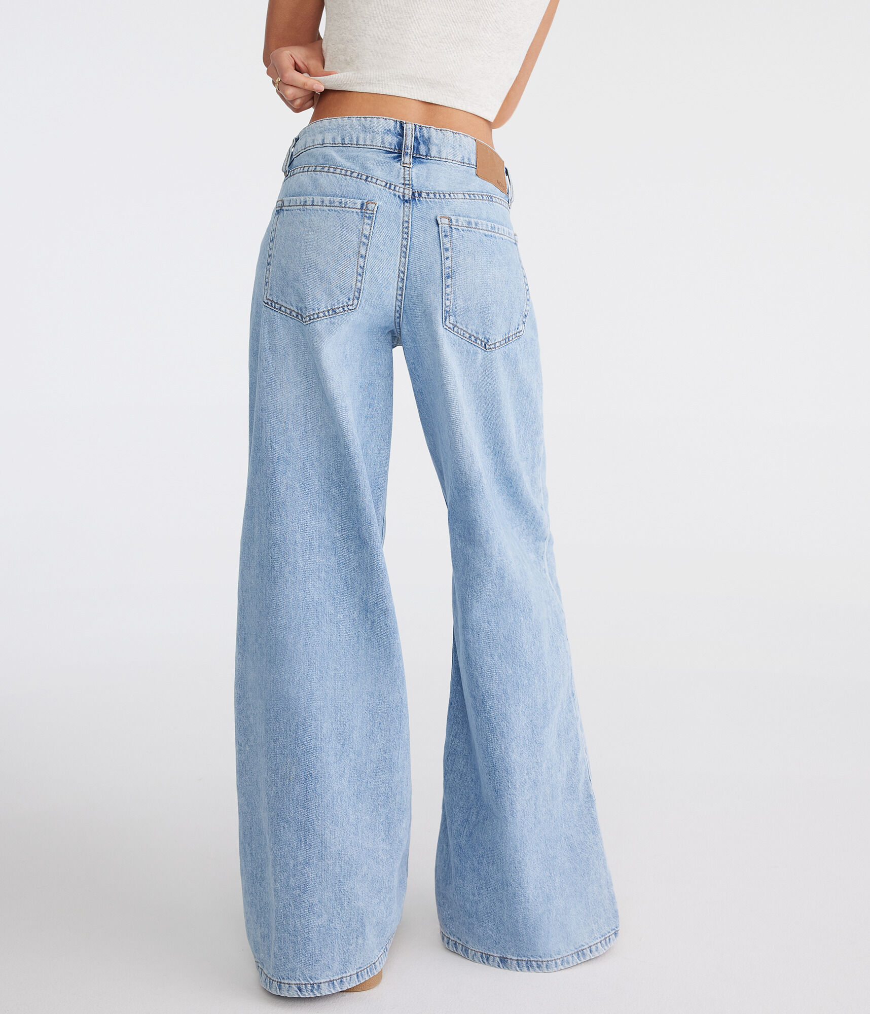 [LOW CLASSIC] / ☆ 25SS WIDE-LEG JEANS / LIGHT BLUE Women's Straight Wide Leg Jeans Casual Baggy Boyfriend Style