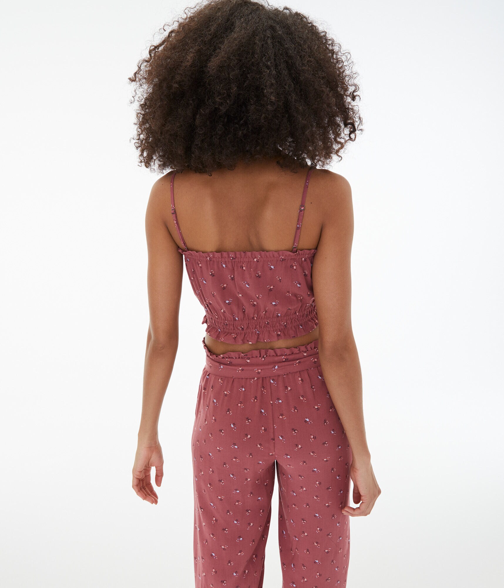 Tiny Flower Smocked Cropped Tank