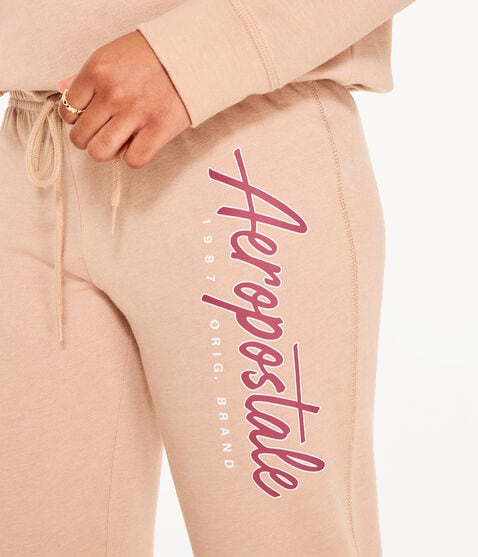 Aeropostale Script Logo Cinched Sweatpants Aeropostale Script Logo Cinched Sweatpants