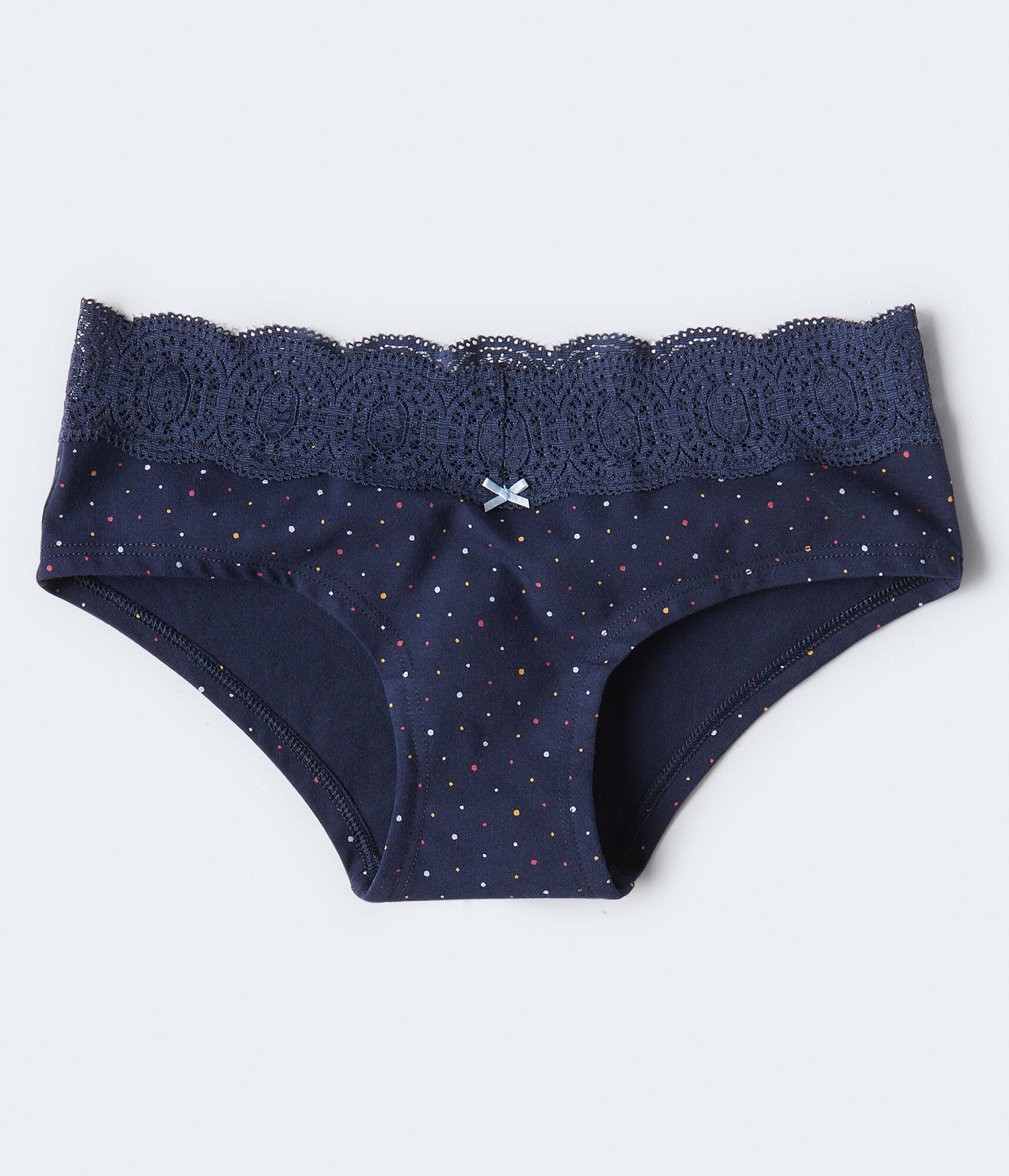 Multicolor Dot Lace-Trim Hipster