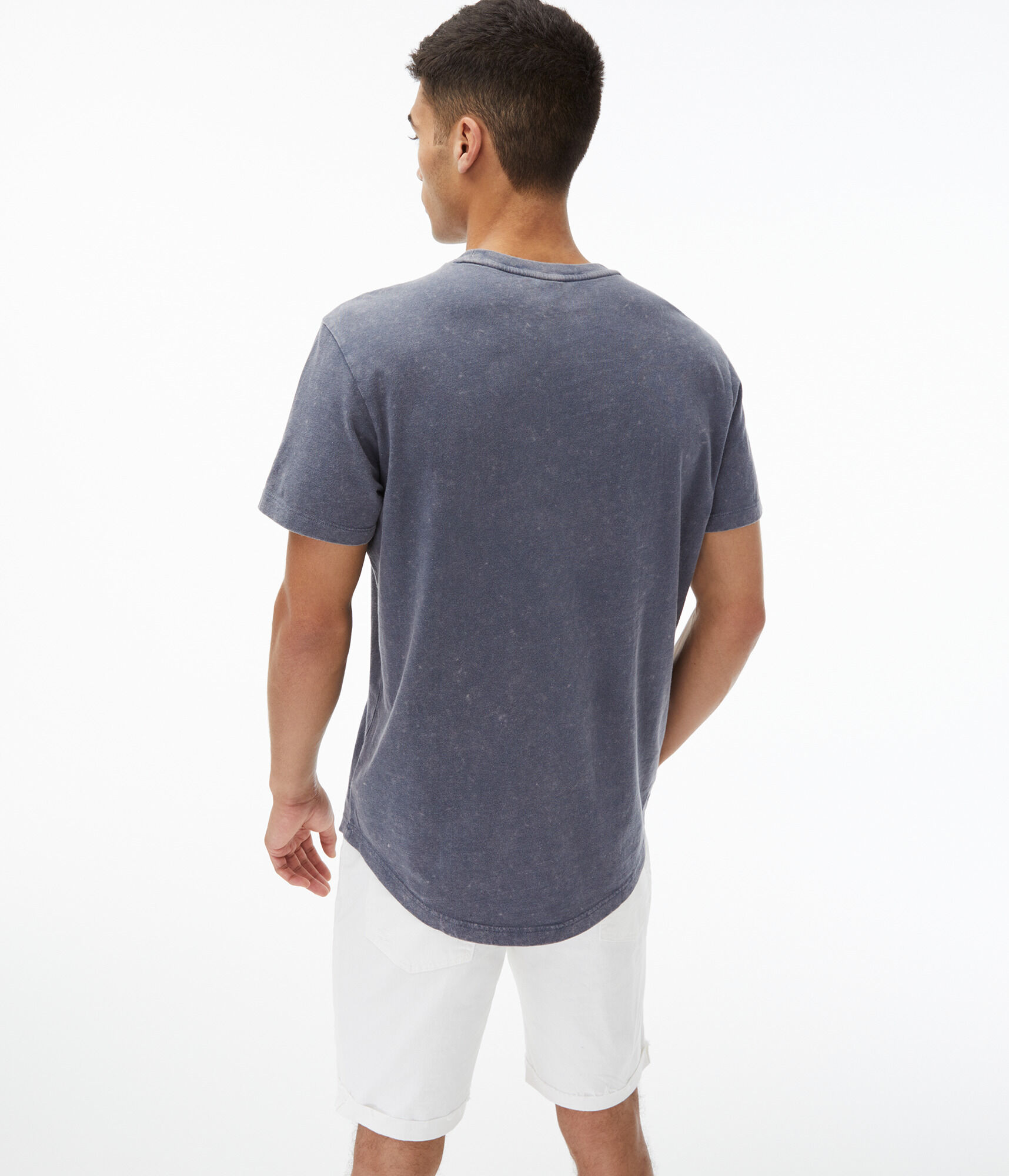 Aero NY Marble Wash Curved Hem Graphic Tee