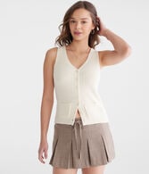 Solid V-Neck Sweater Vest
