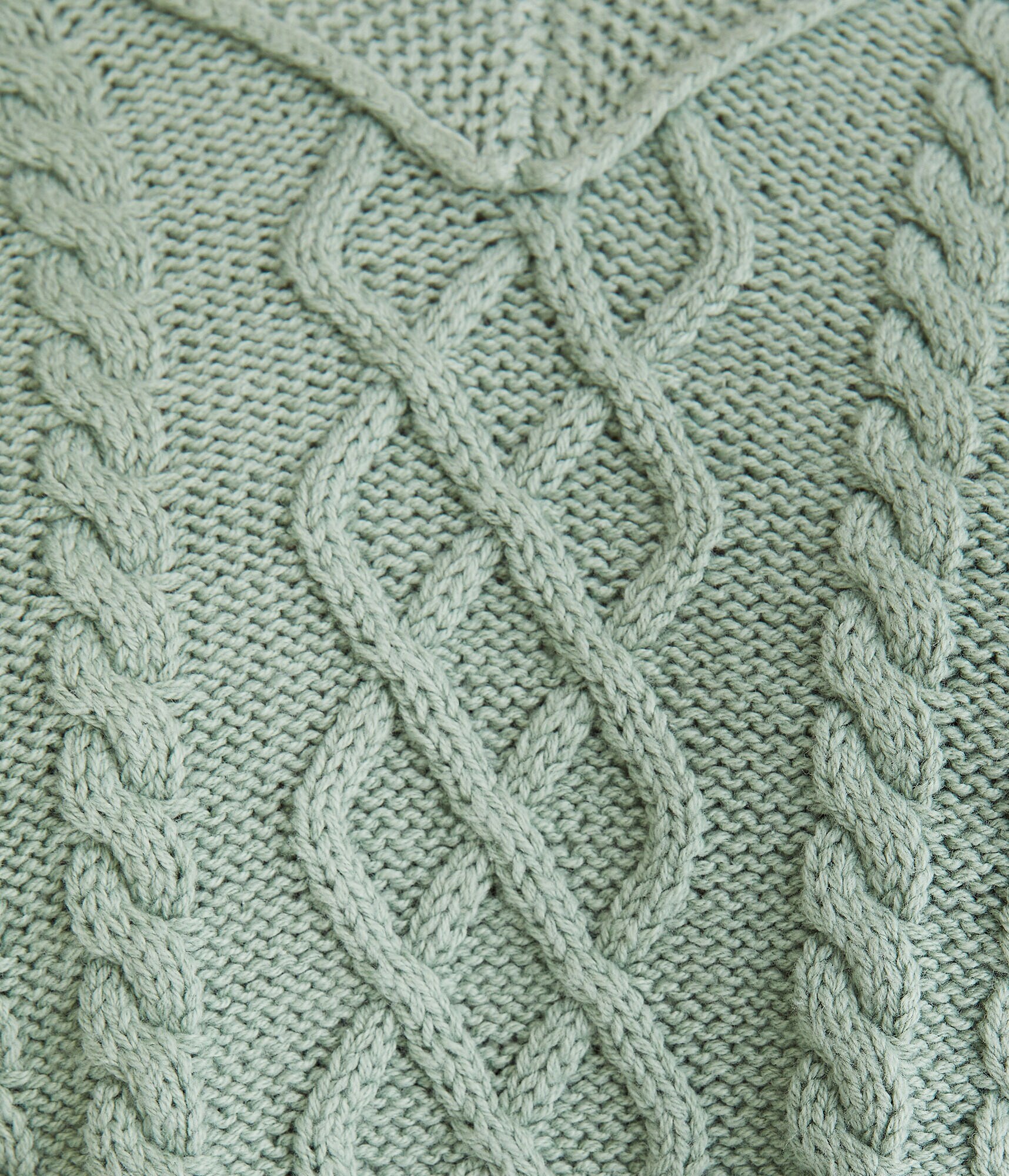 Slouchy Cable V-Neck Sweater