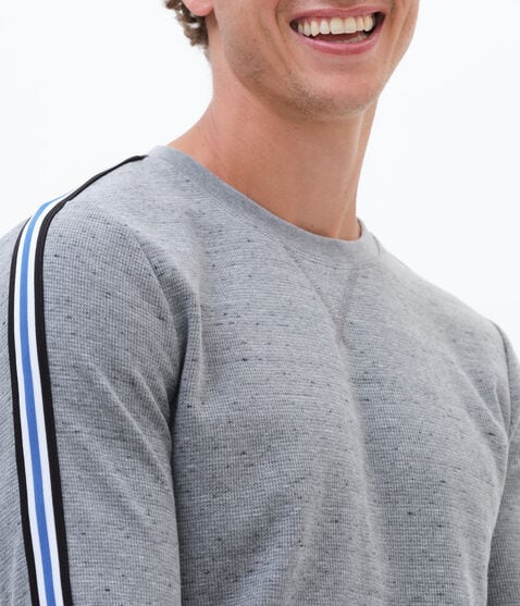 Long Sleeve Striped Tape Thermal Crew Tee