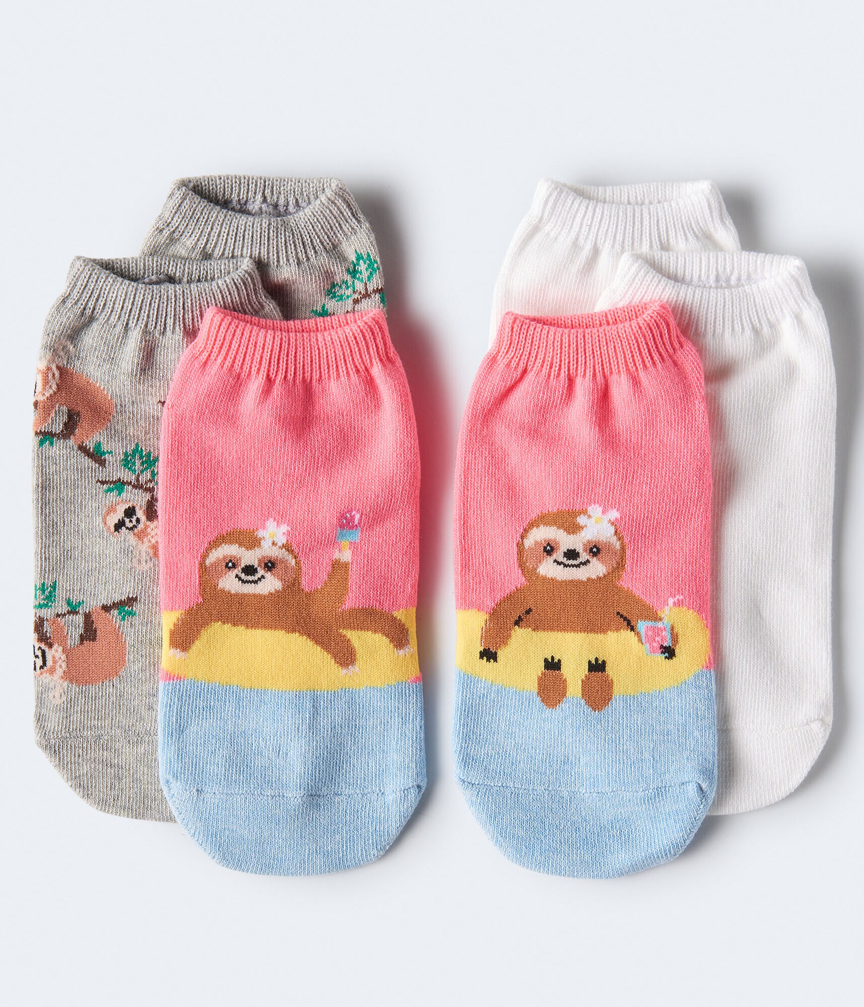 Poolside Sloth Ankle Sock 3-Pack