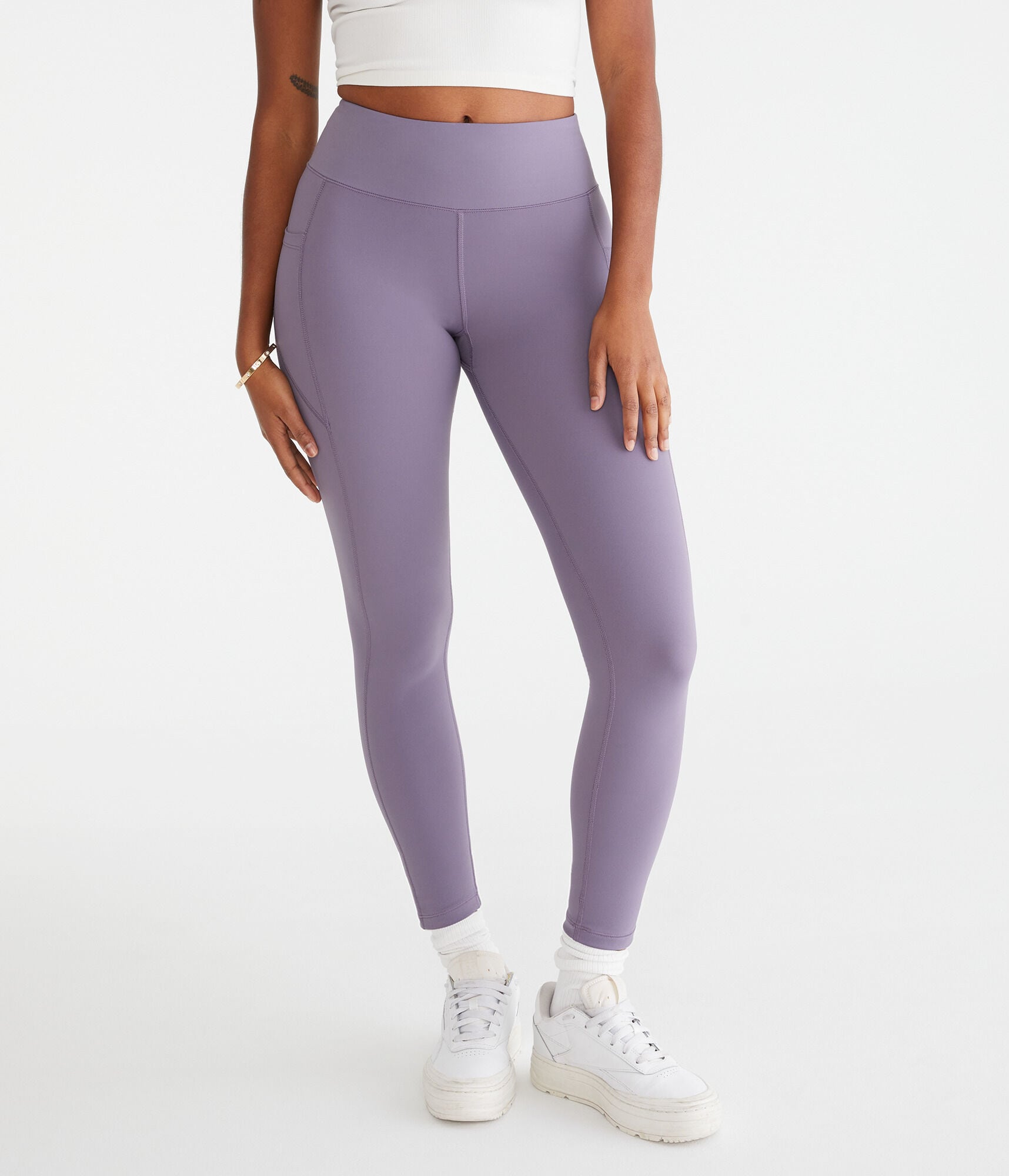 ★andar★ Air Cooling Pocket 35 Leggings Curvy Air Soft Ultra High-Waisted Pocket Leggings