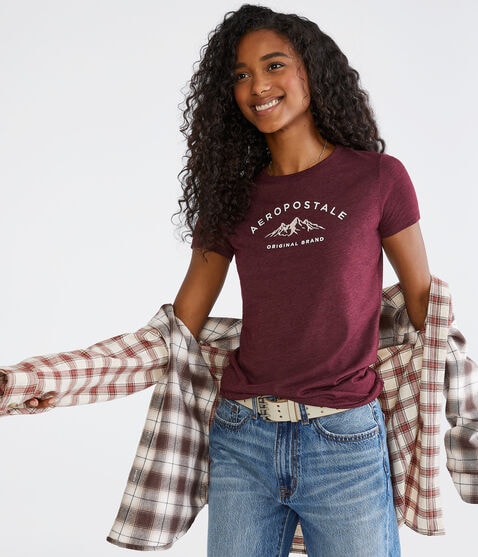 Aeropostale Arch Mountain Graphic Tee Aeropostale Arch Mountain Graphic Tee