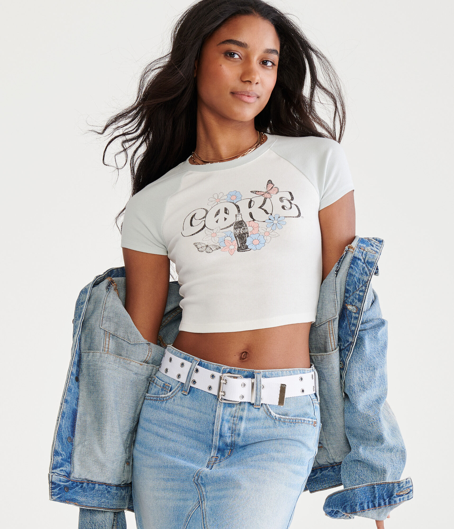 Coca-Cola&reg; by A&eacute;ropostale Retro Coke Raglan Baby Tee