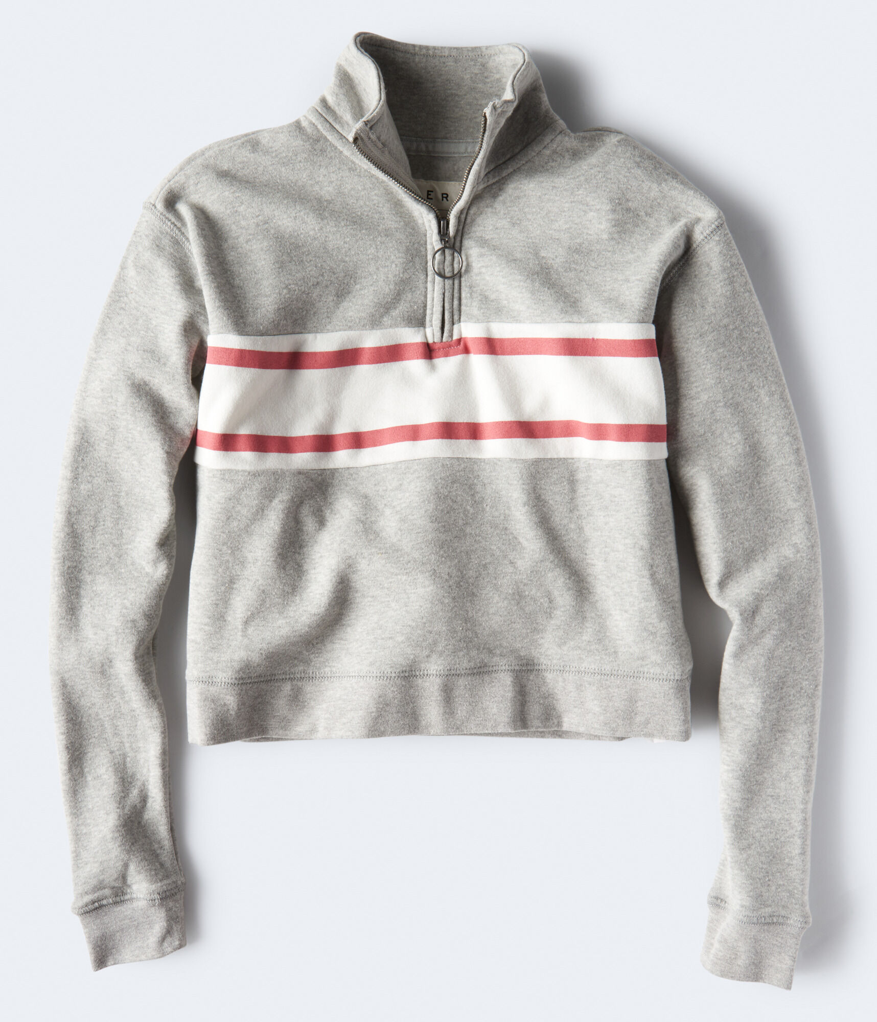 Chest Stripe Half-Zip Pullover Sweatshirt