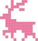 Pink Pixel Reindeer