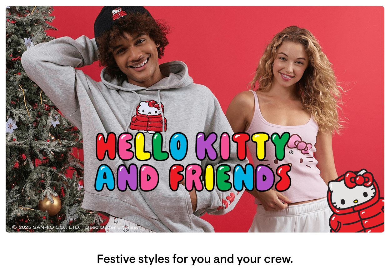 Hello Kitty and Friends: Festive styles for you and your crew. © 2025 SANRIO CO., LTD.  Used Under License. Shop Now