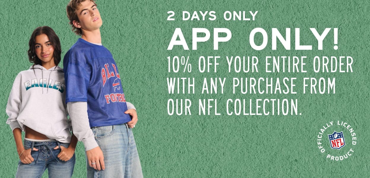 App Only! 10% Off Your Entire Order With Any Purchase From Our NFL Collection.
