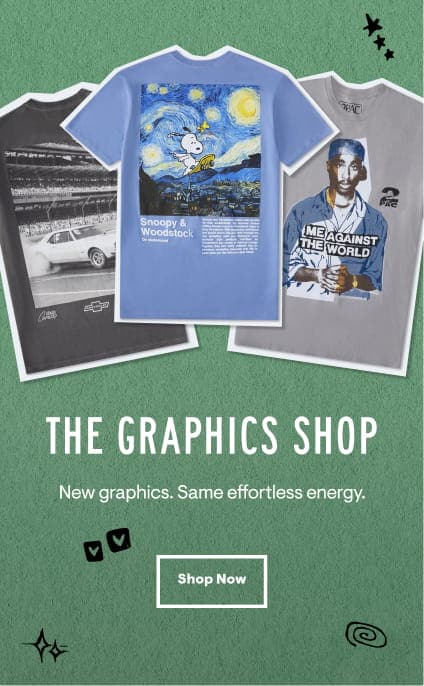 The Graphics Shop: New graphics. Same effortless energy. Shop Now