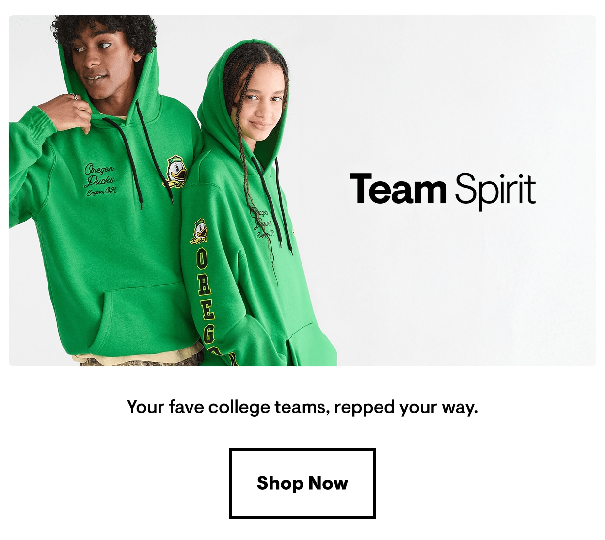 Team Spirit. Your fave college teams, repped your way. Shop Now