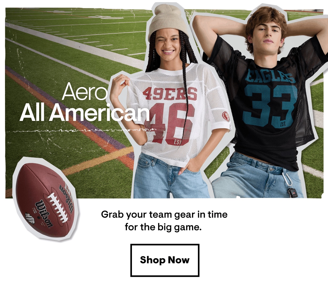 Aero All American: Grab your team gear in time for the big game.