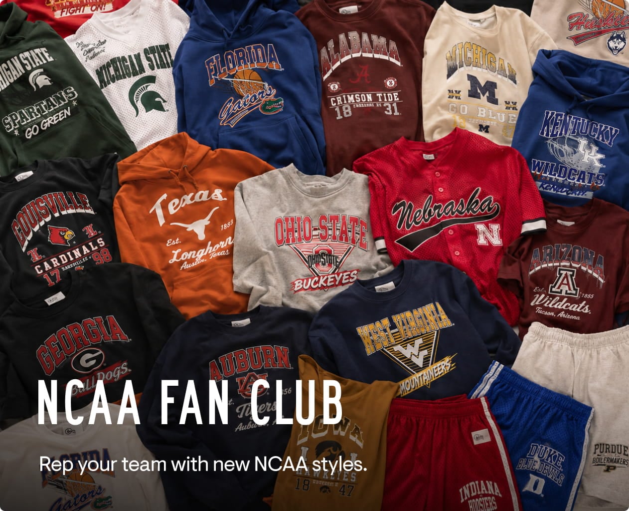 NCAA Fan Club: Rep your team with new NCAA styles.