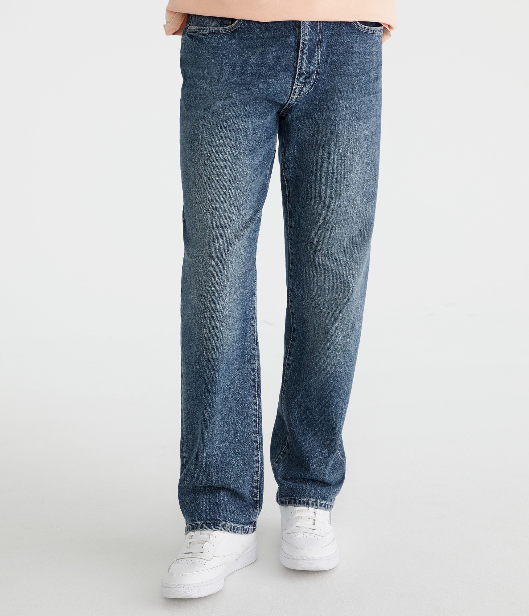 【PERSTEP】25SS★ Washed Tapered Denim Pants Wide Tapered Selvedge Denim Ice Blue Wash ° Perfect Circle