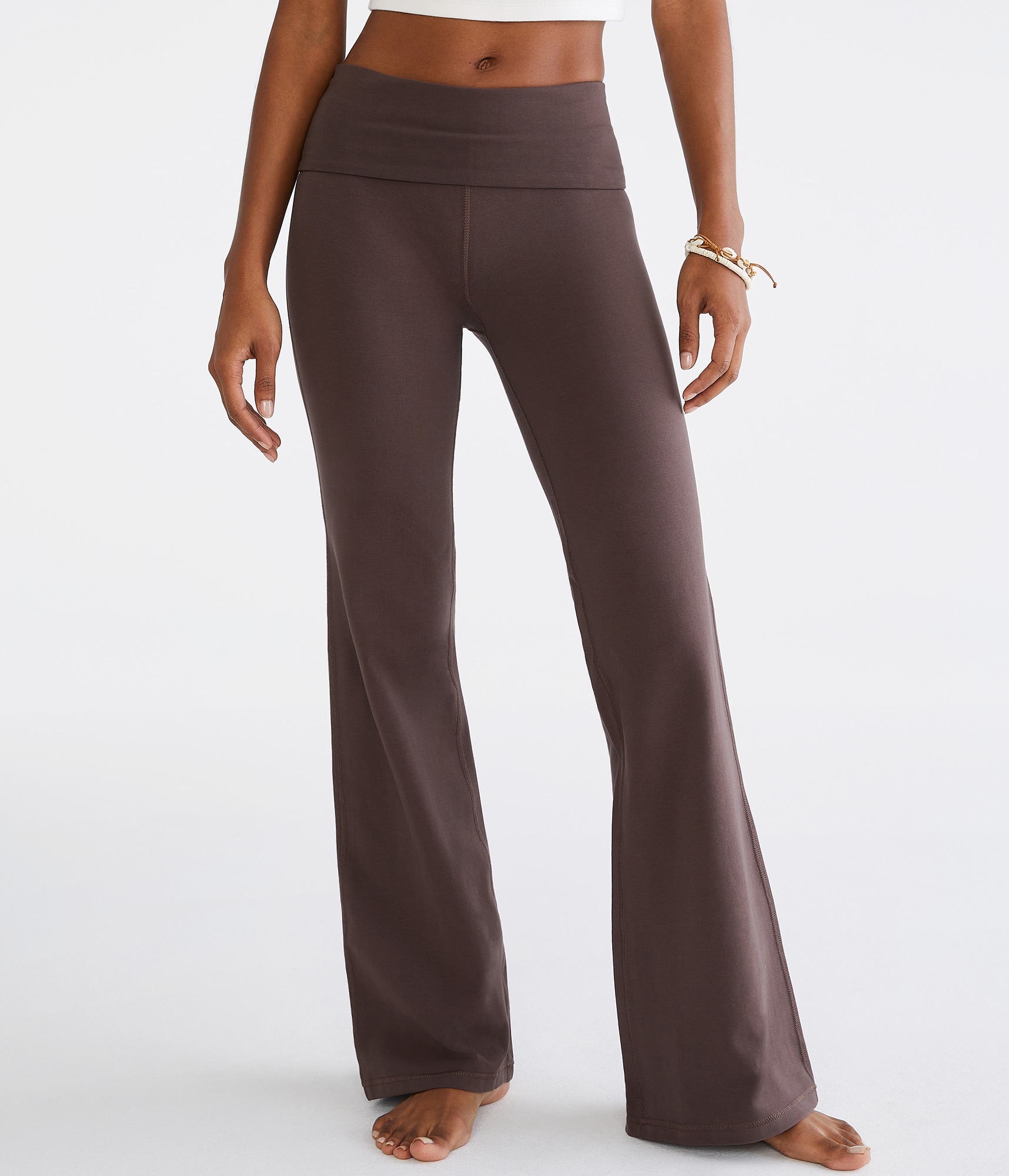 Yoga Mid-Rise Foldover Leggings