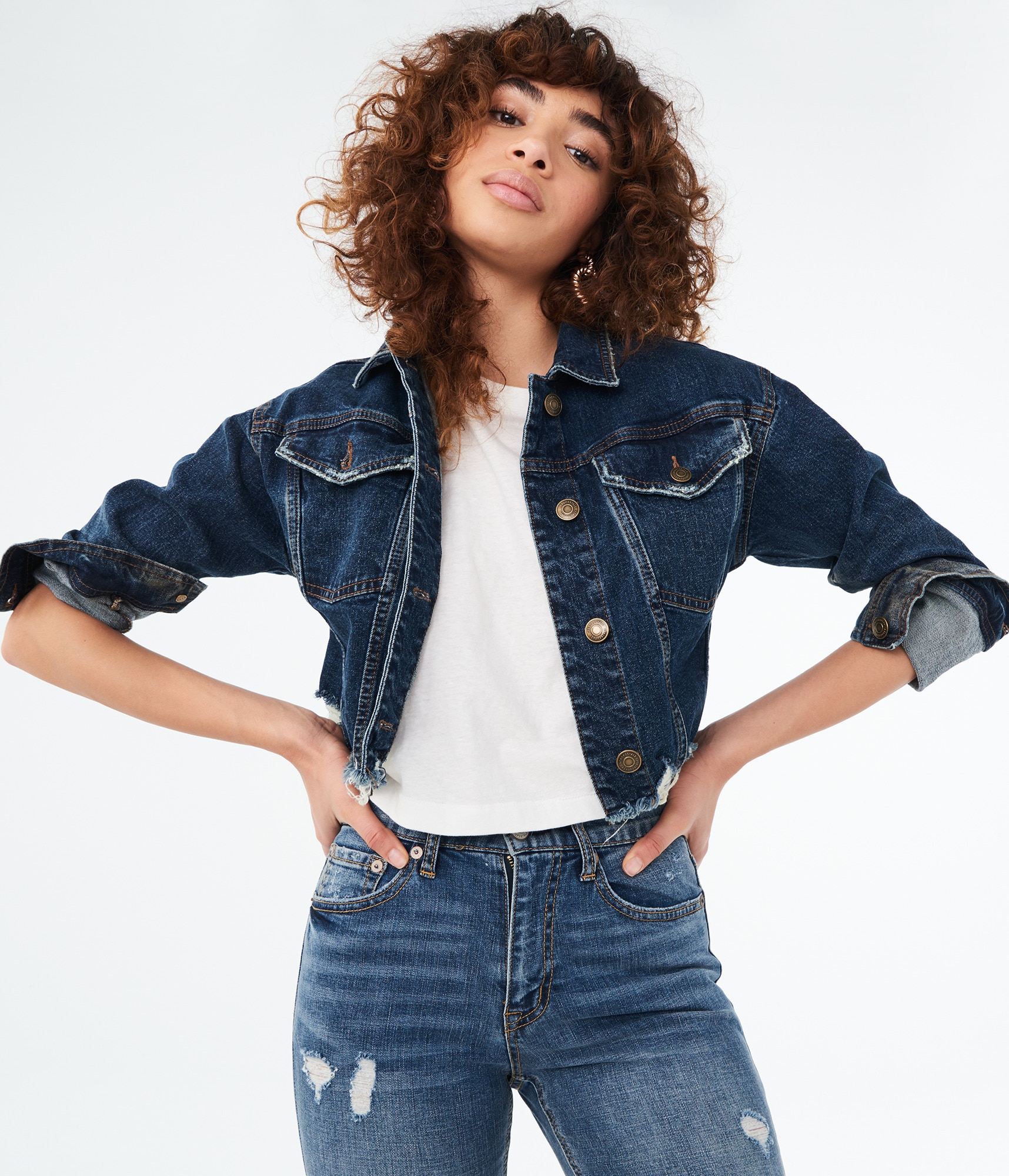 Seriously Stretchy Cropped Denim Jacket