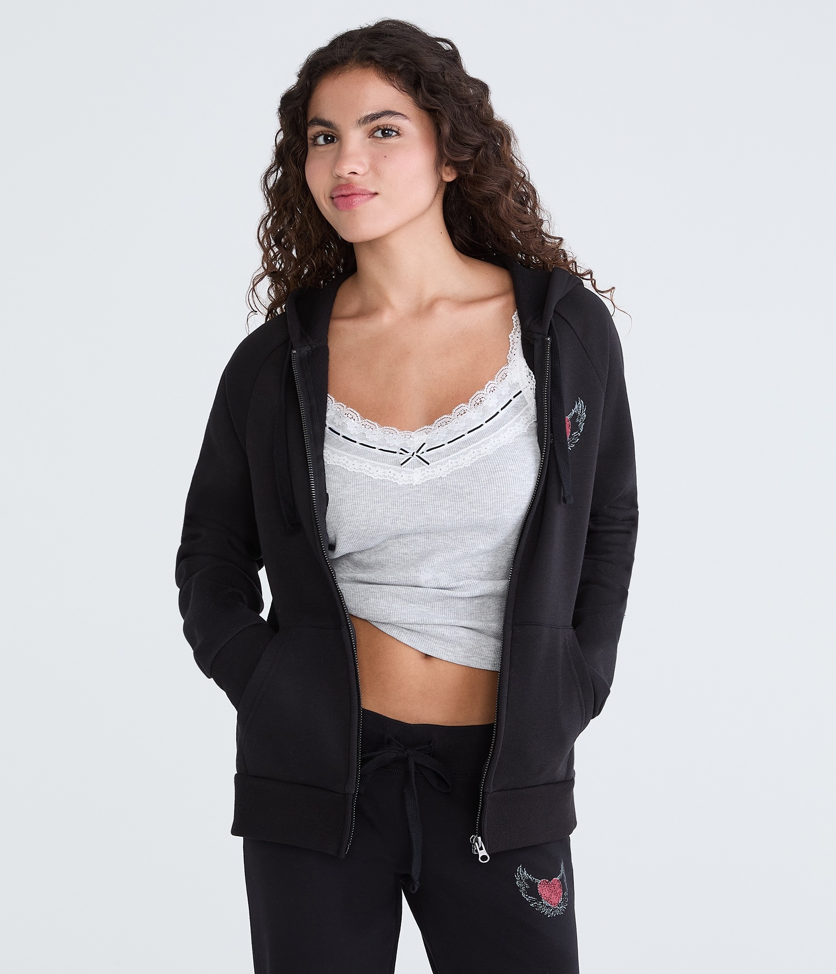 Cloud Soft Winged Heart Full-Zip Hoodie