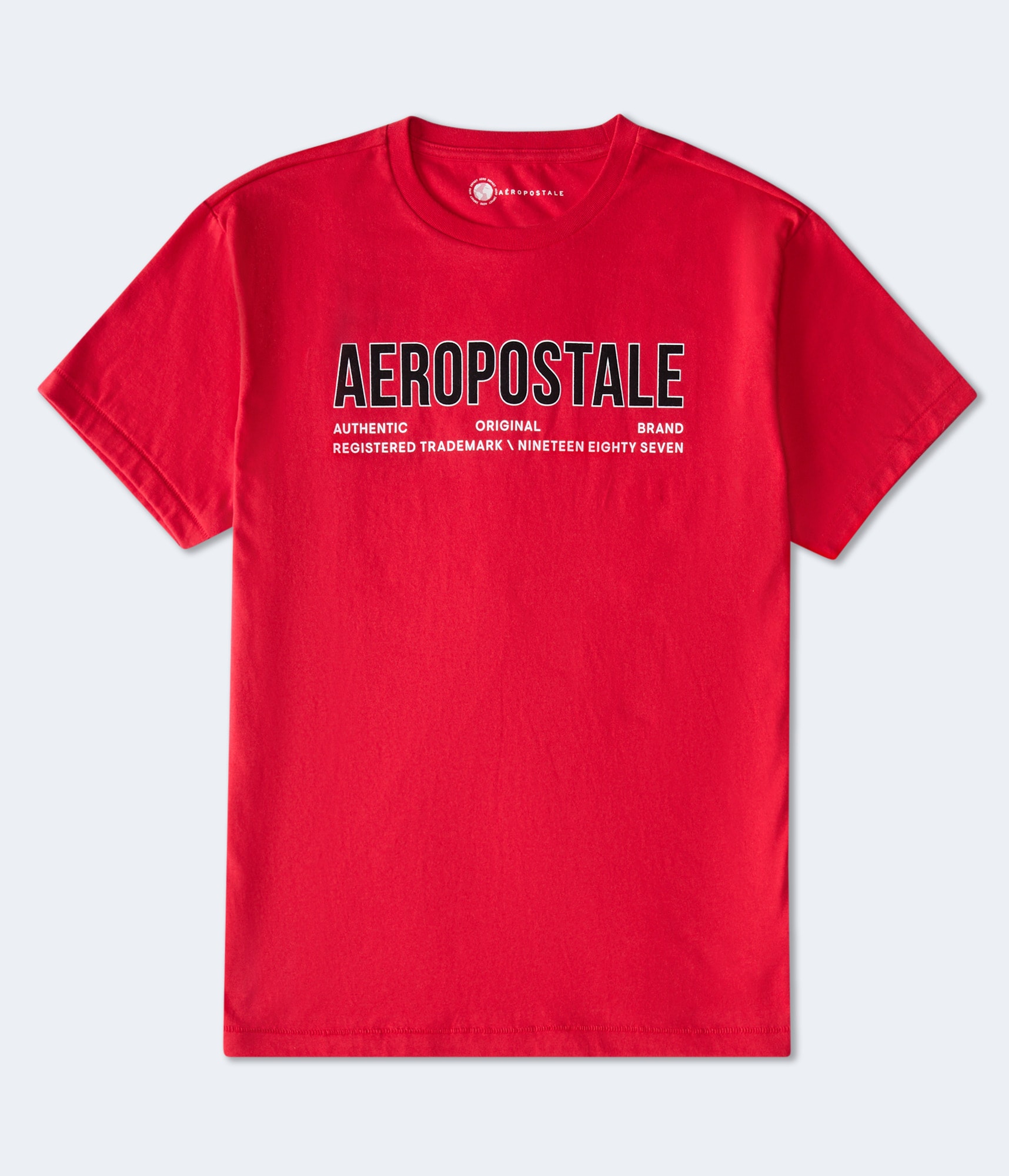 Aeropostale Authentic Logo Flocked Graphic Tee