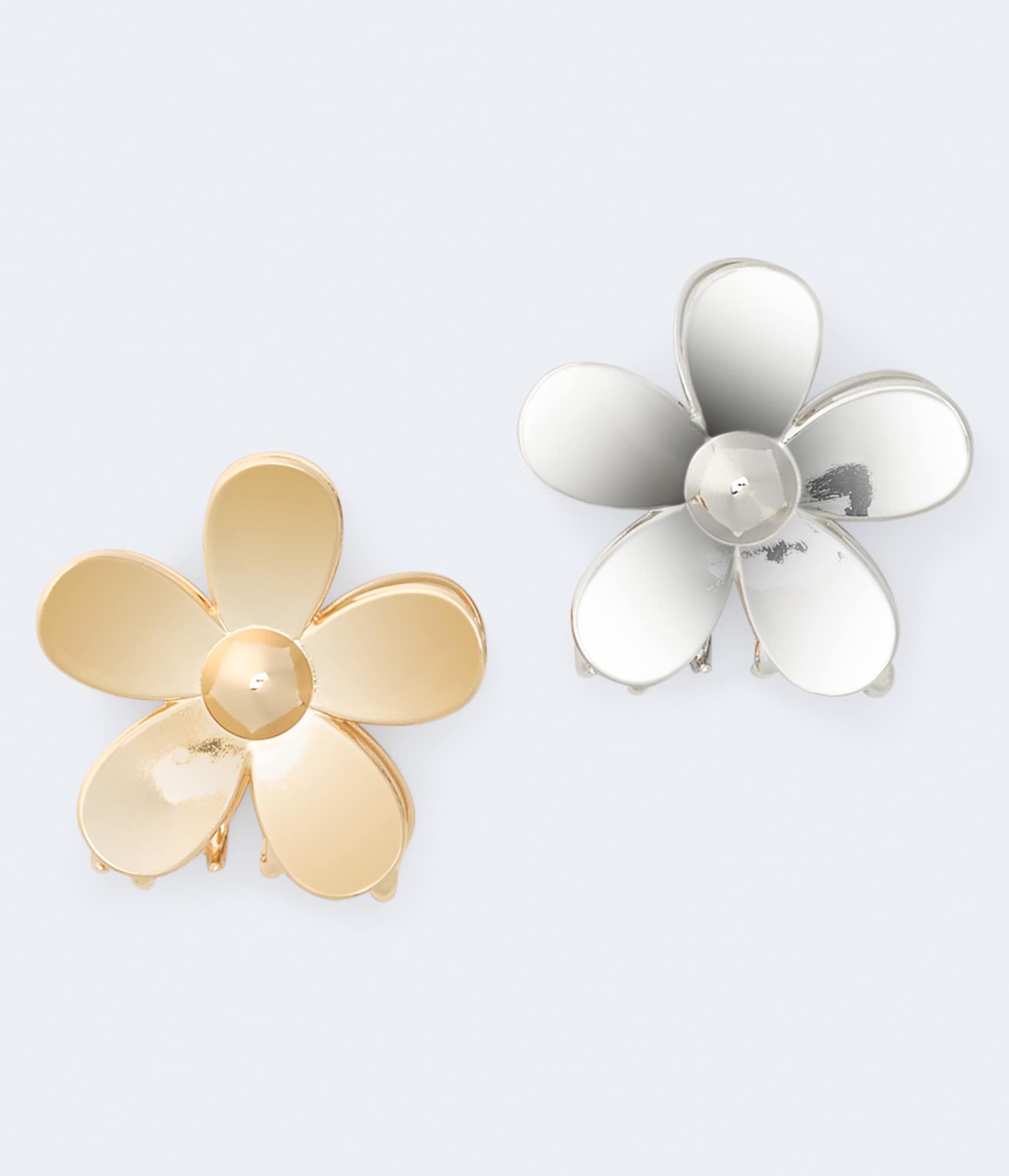 Metallic Flower Claw Hair Clip 2-Pack