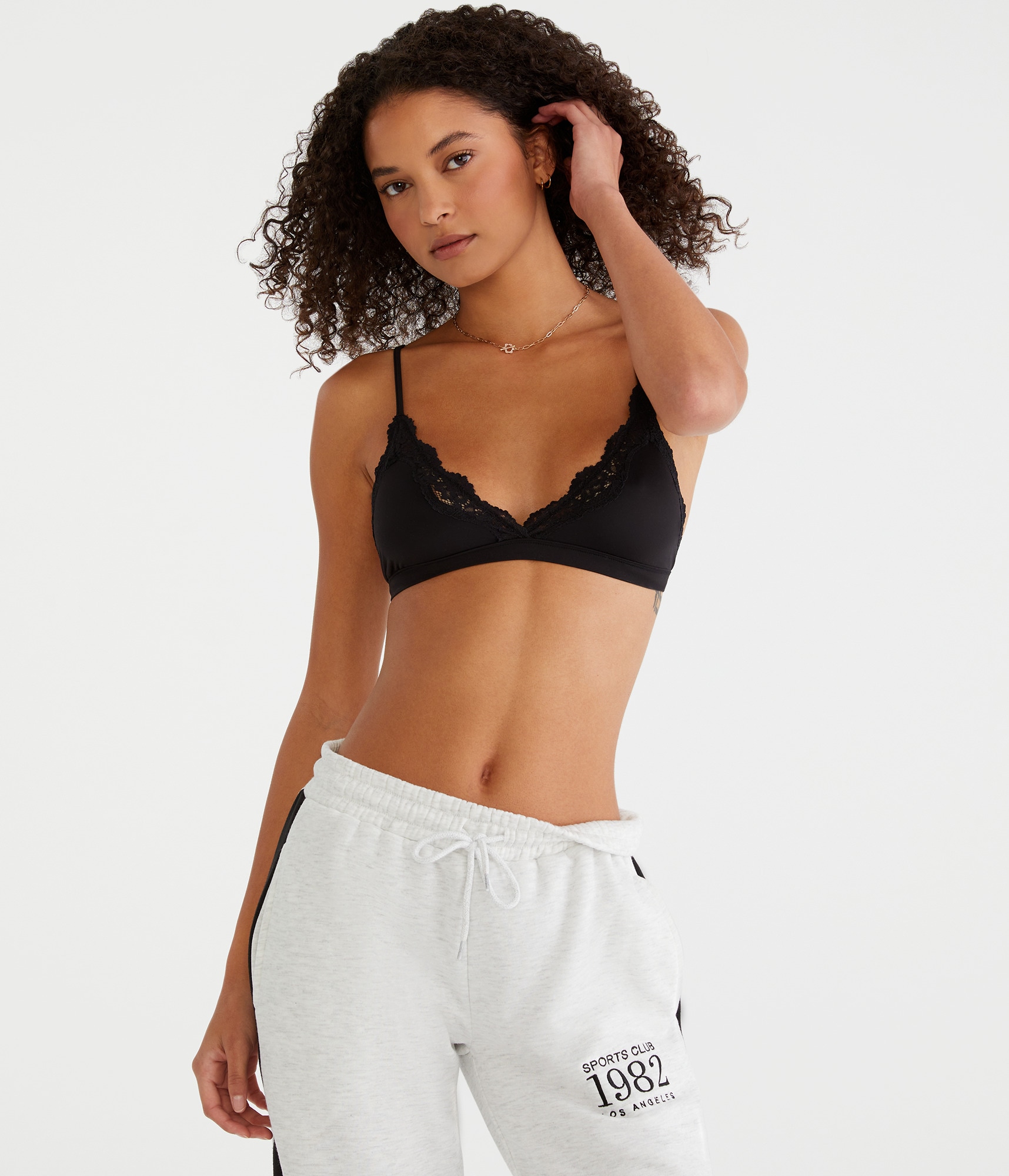 Seriously Soft Smooth Lace-Trim Triangle Bra