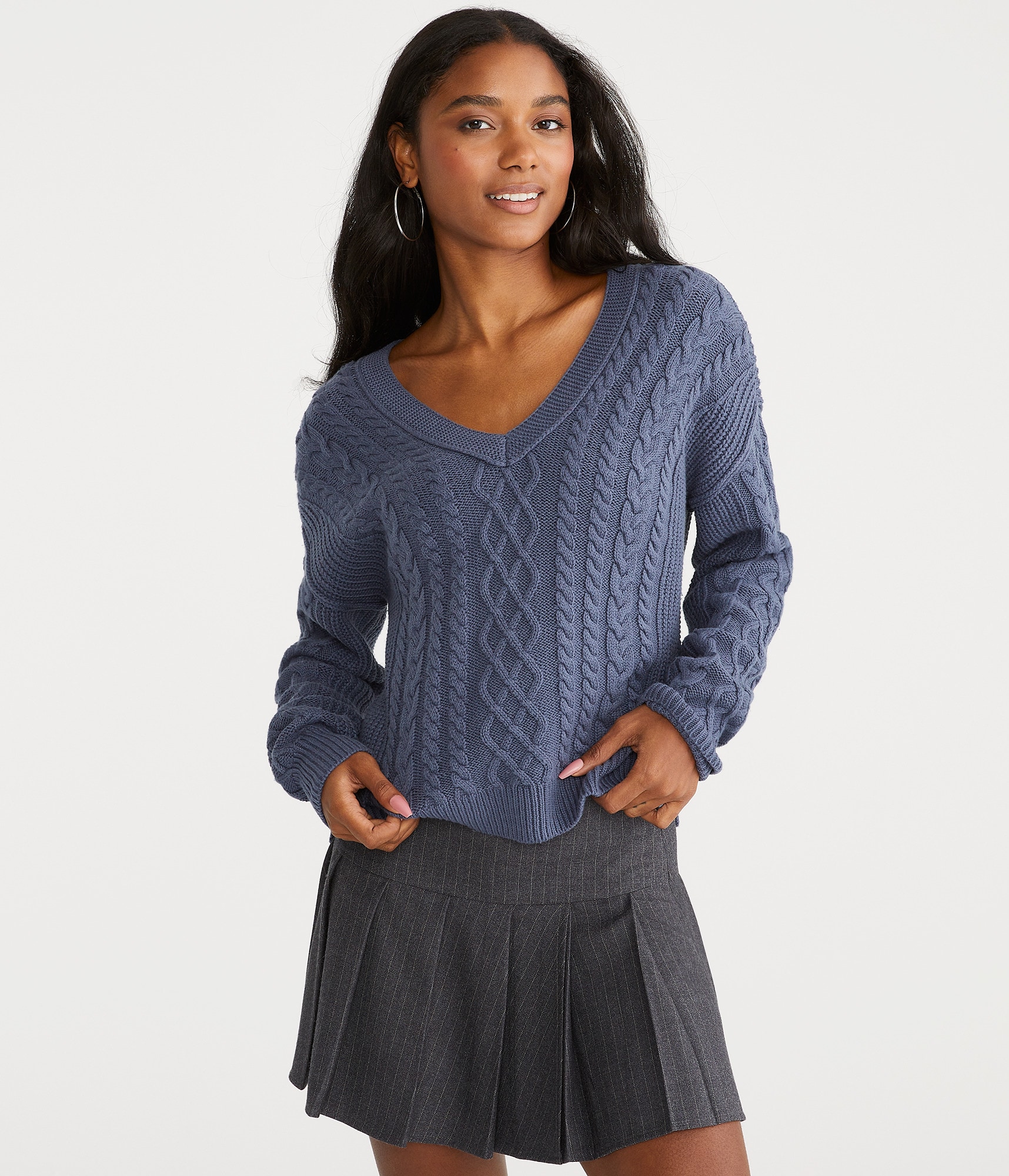 【COSYHARU】Cliff Cable V-neck Knit Designer fashion, Seoul-fully created | W Concept