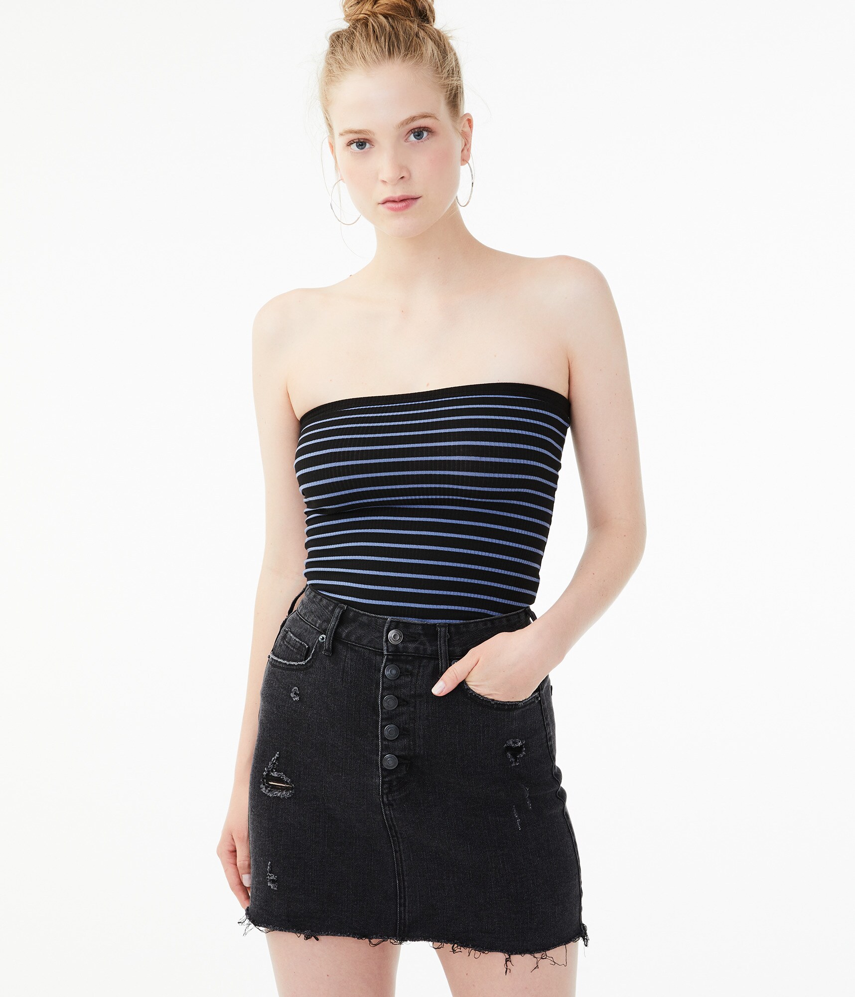 トップス tope tubetop Anaheim Racing Cropped Graphic Tube Top