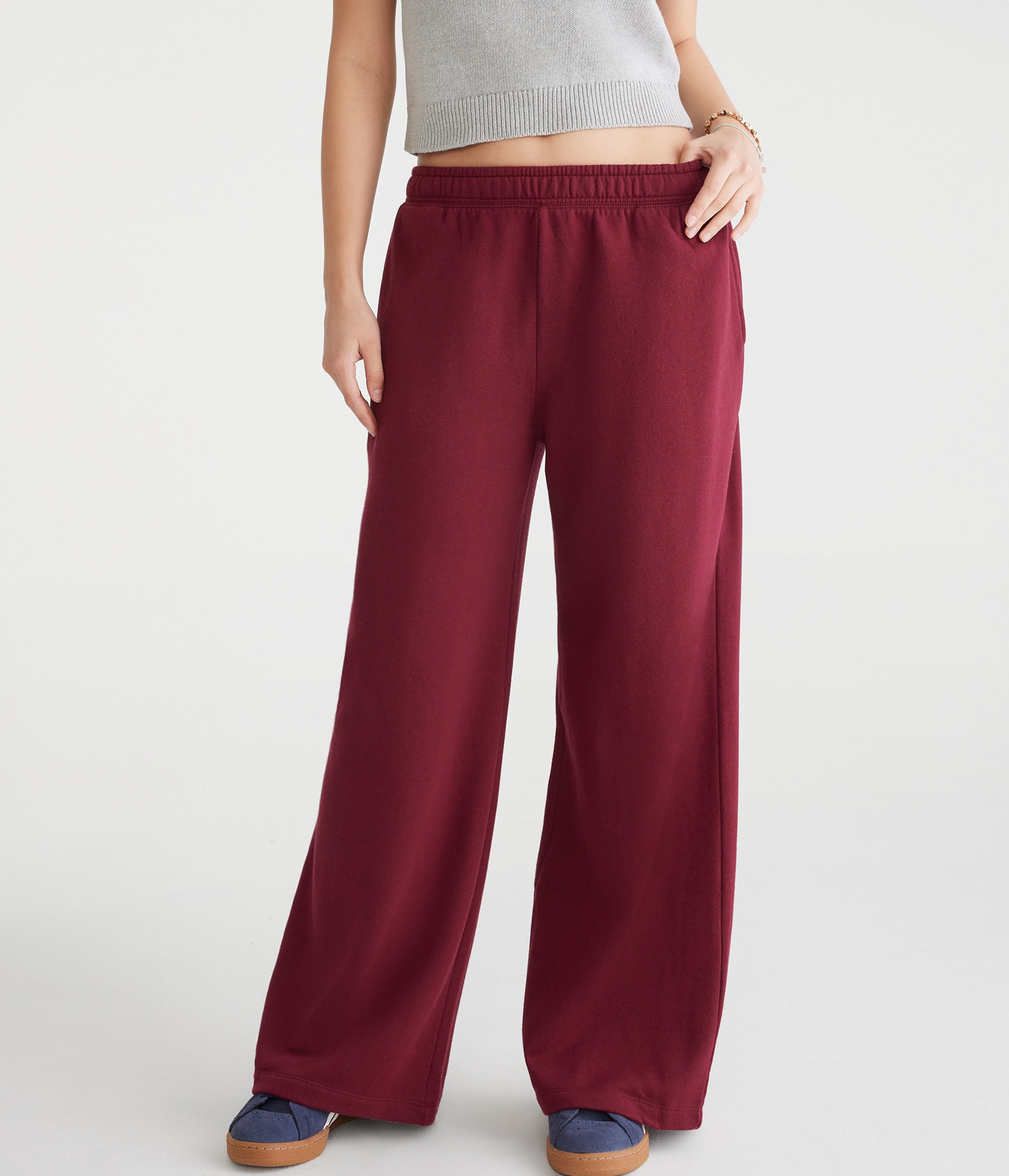 けけけ エスケープ ARES パンツ BURGUNDY M Cloud Soft Mid-Rise Wide Leg Sweatpants