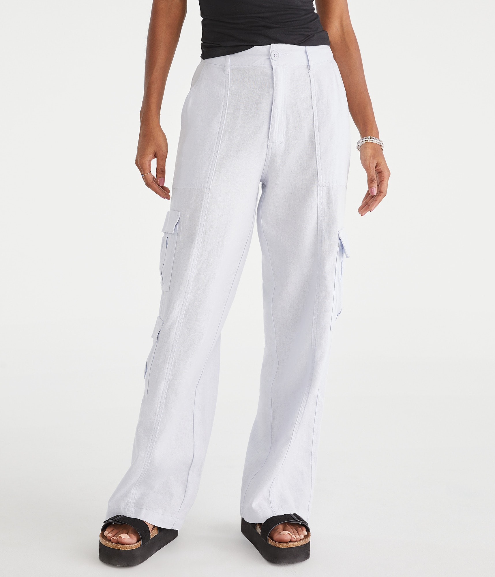 Linen Wide Leg Cargo Pants Linen Wide Leg Cargo Pants