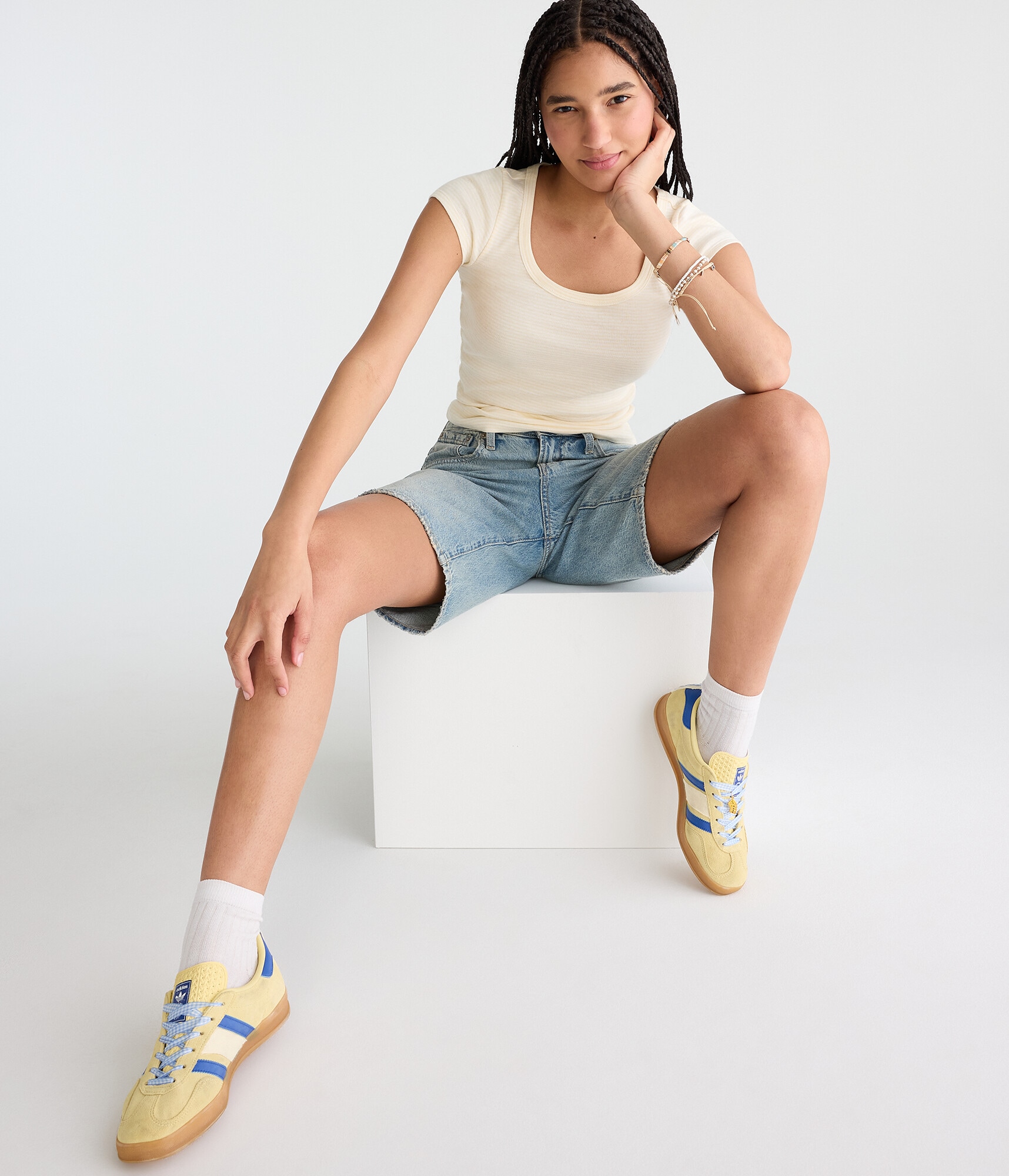Seriously Soft Striped Scoop-Neck Tee