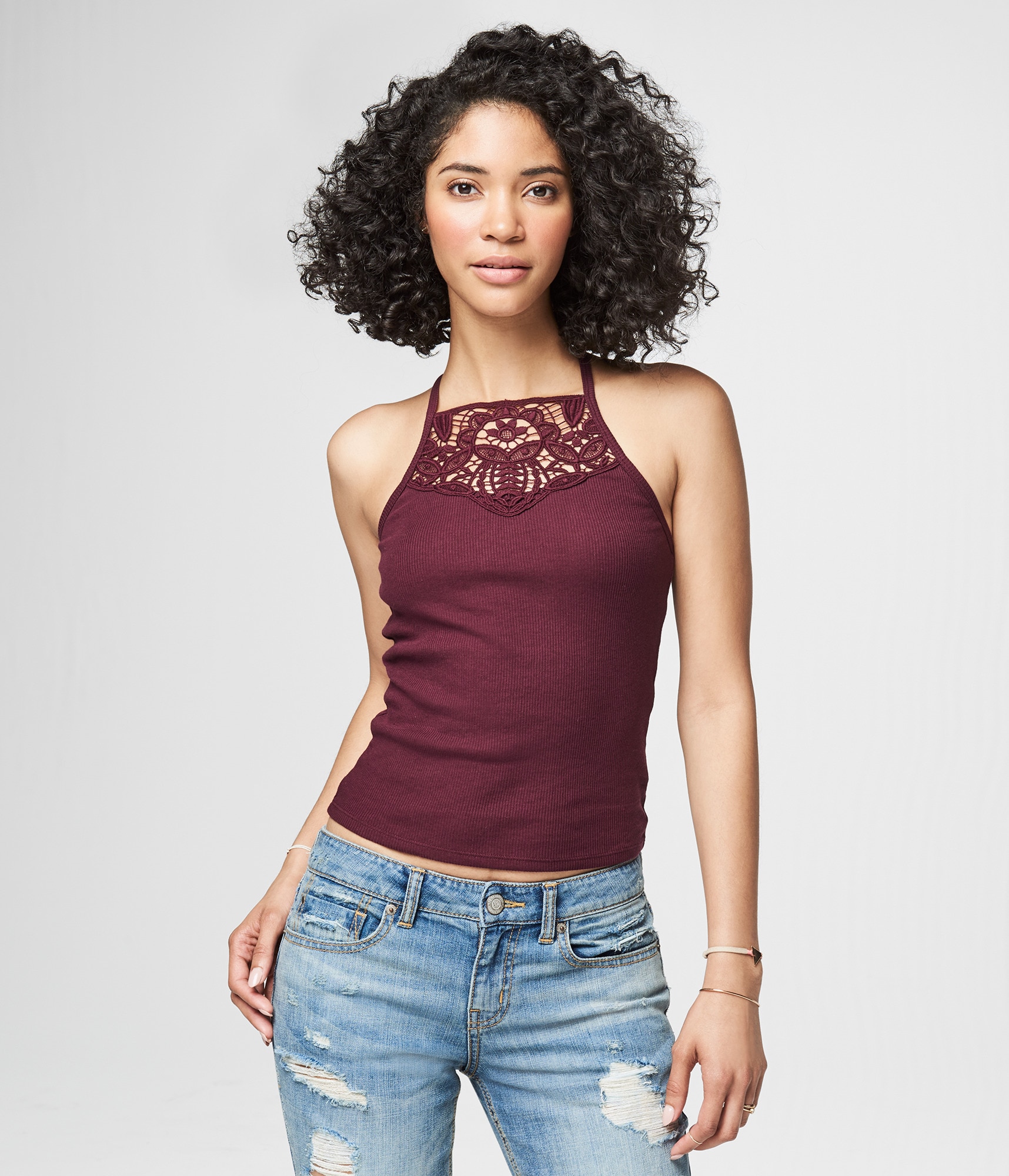 aeropostale womens lace highneck cami eBay