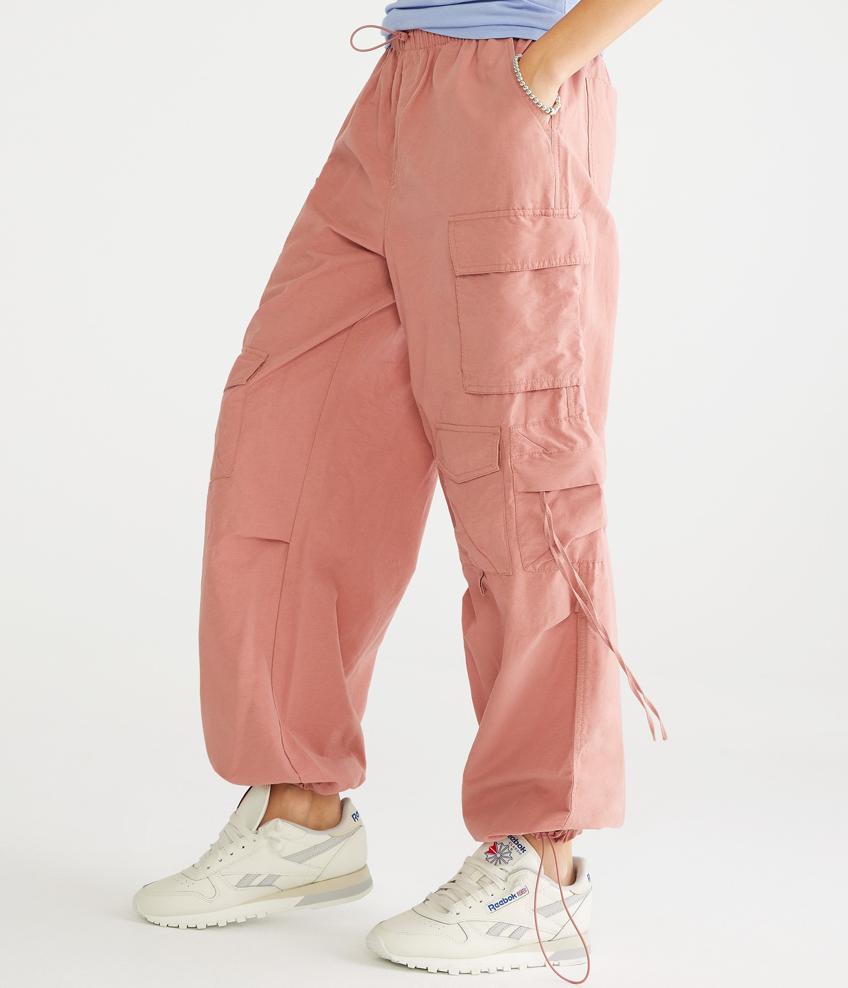 国内で当店のみ PINKSPINK - shiny parachute cargo pants Amazon.com: sdbrld Pantalones Cargo Mujer Pink Cargo Pants