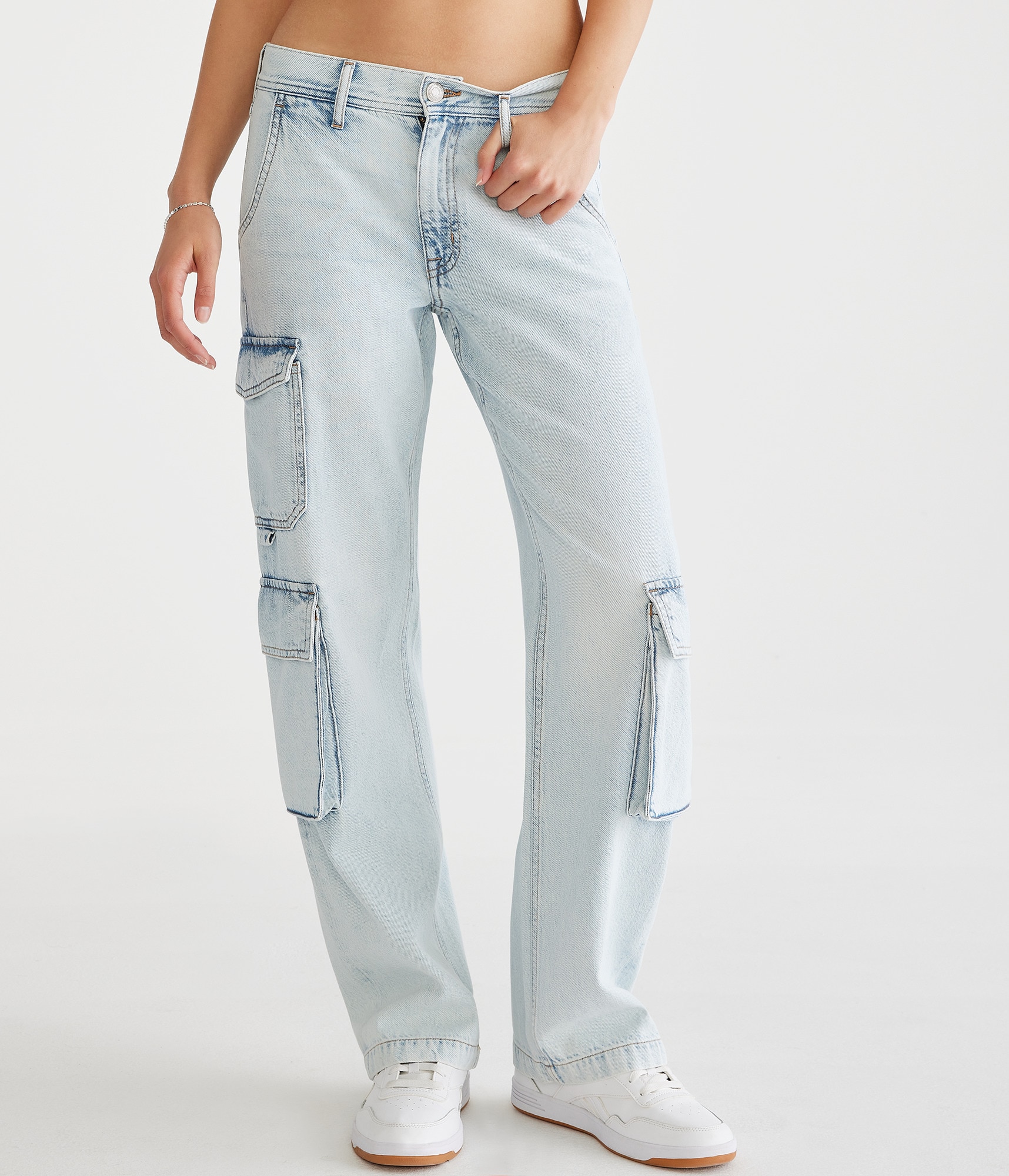 【KOOLOSET】Reverse Track Line Denim Teresa Wide Leg Jeans With Frayed Hems - Picasso Lake Blue