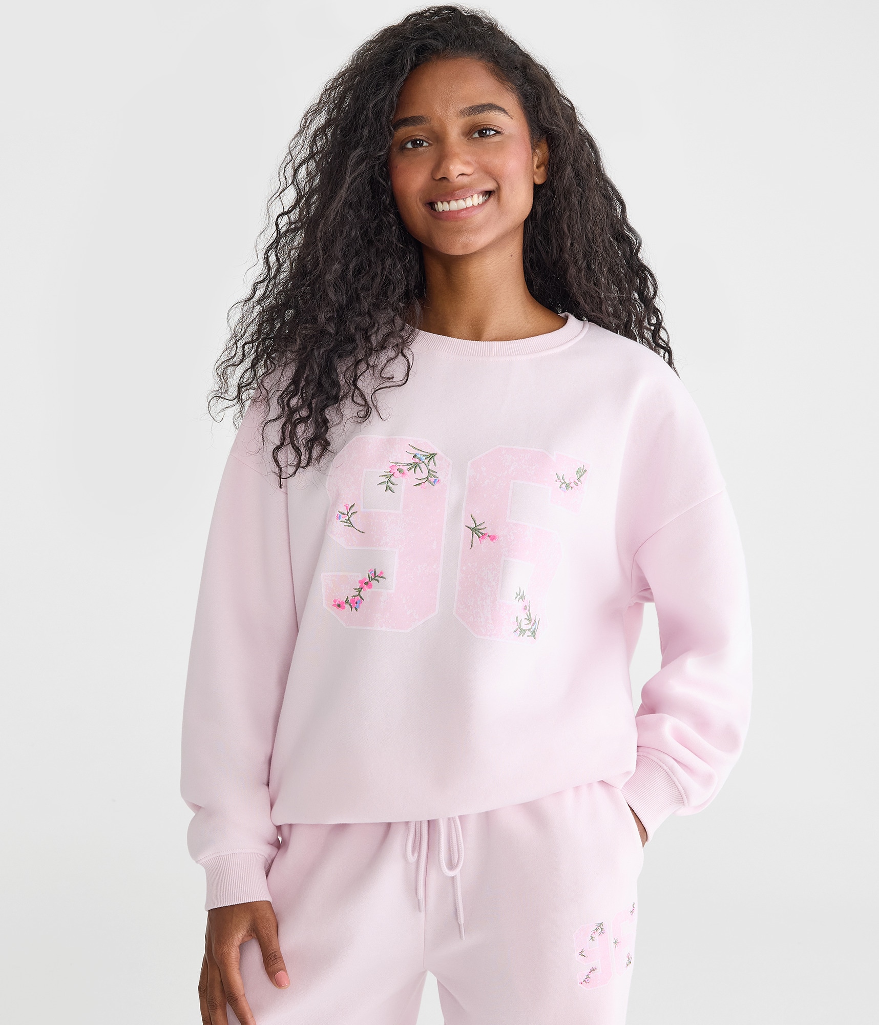 Cloud Soft Floral 96 Oversized Crew Sweatshirt