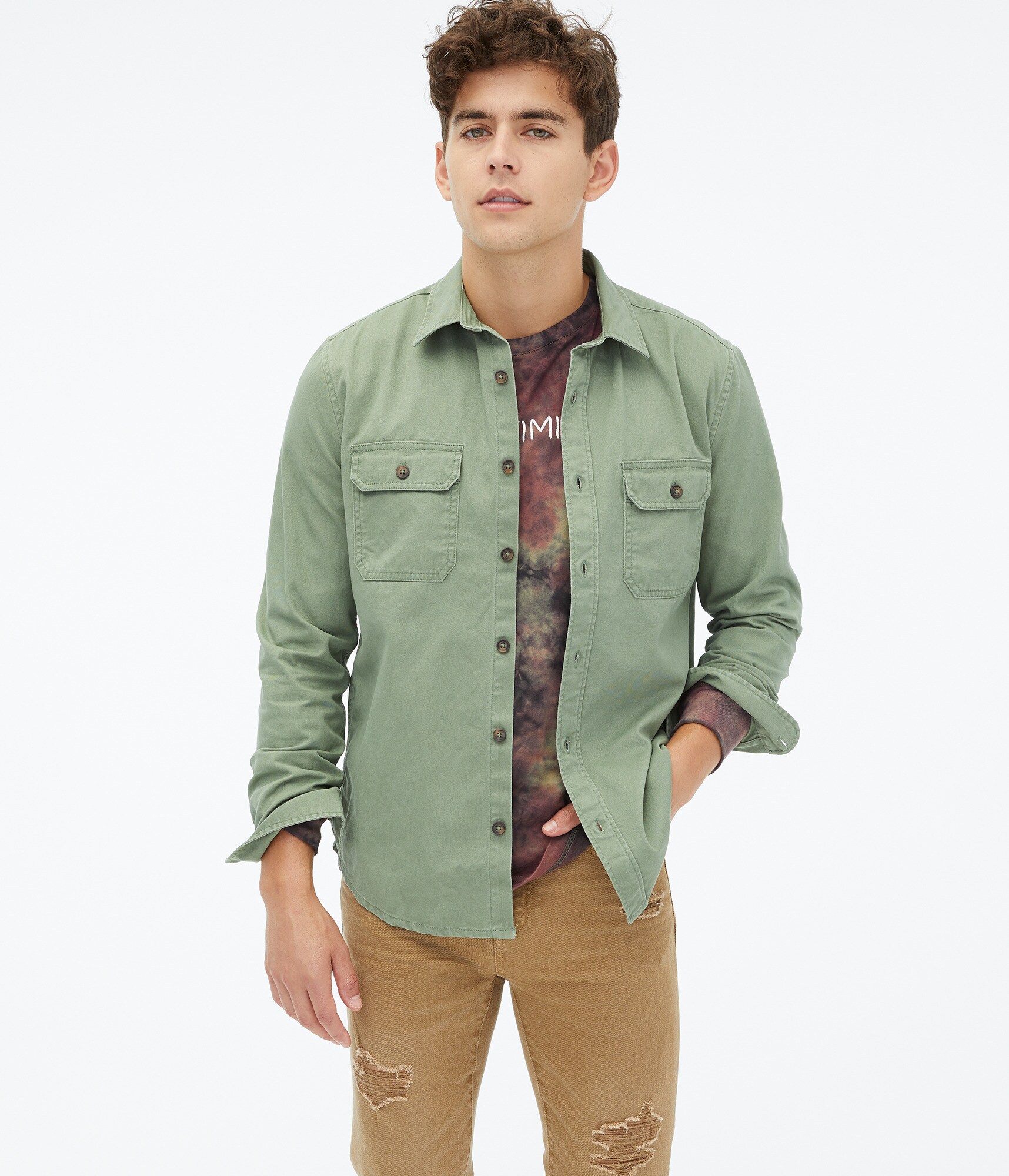 twill half shirt jacket / ジャケット / dium Men's Twill Zip Shirt Jacket | Men's Tops | Abercrombie.com