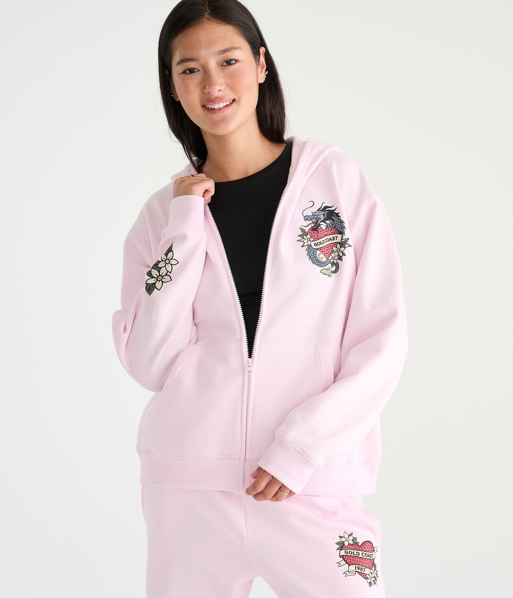 Déjà For Aero Gold Coast Dragon Oversized Full-Zip Hoodie