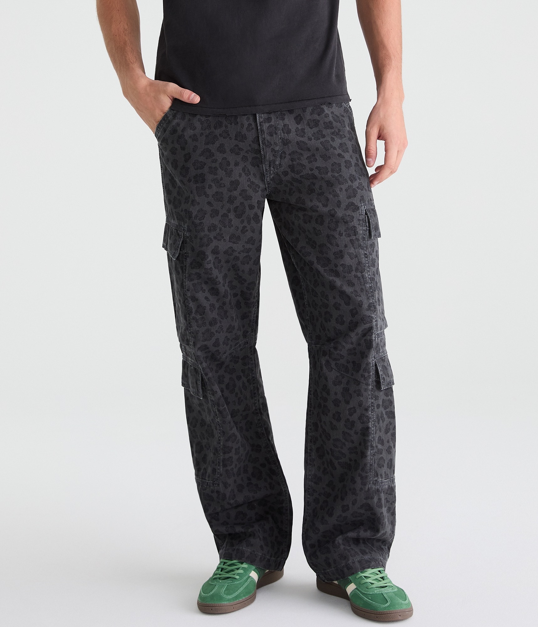 Leopard Print Baggy Cargo Pants