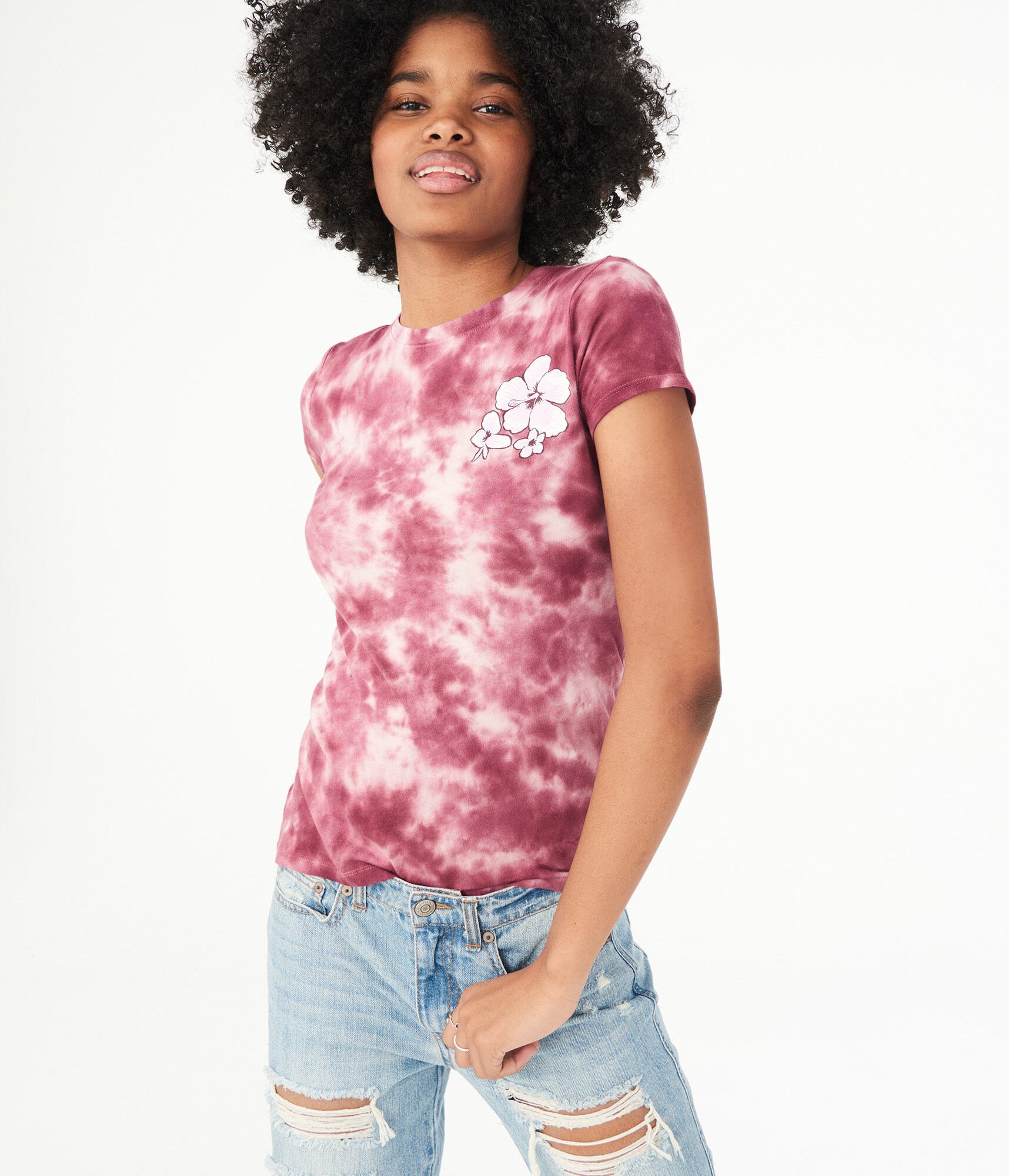 Flower Tie-Dye Graphic Tee