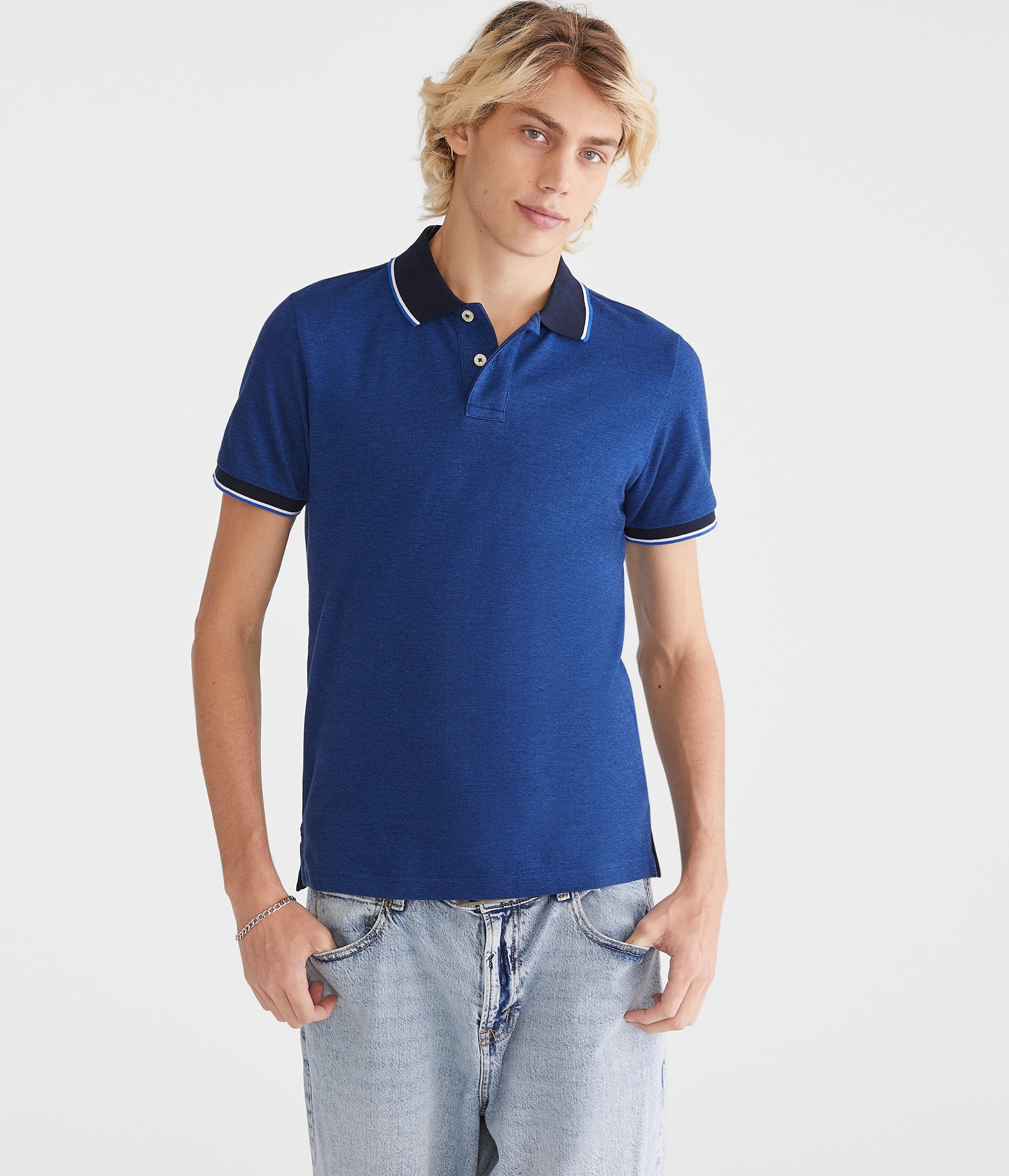 その他 TEN BDP PIQUE BROWN L Contrast Tipped Piqué Polo