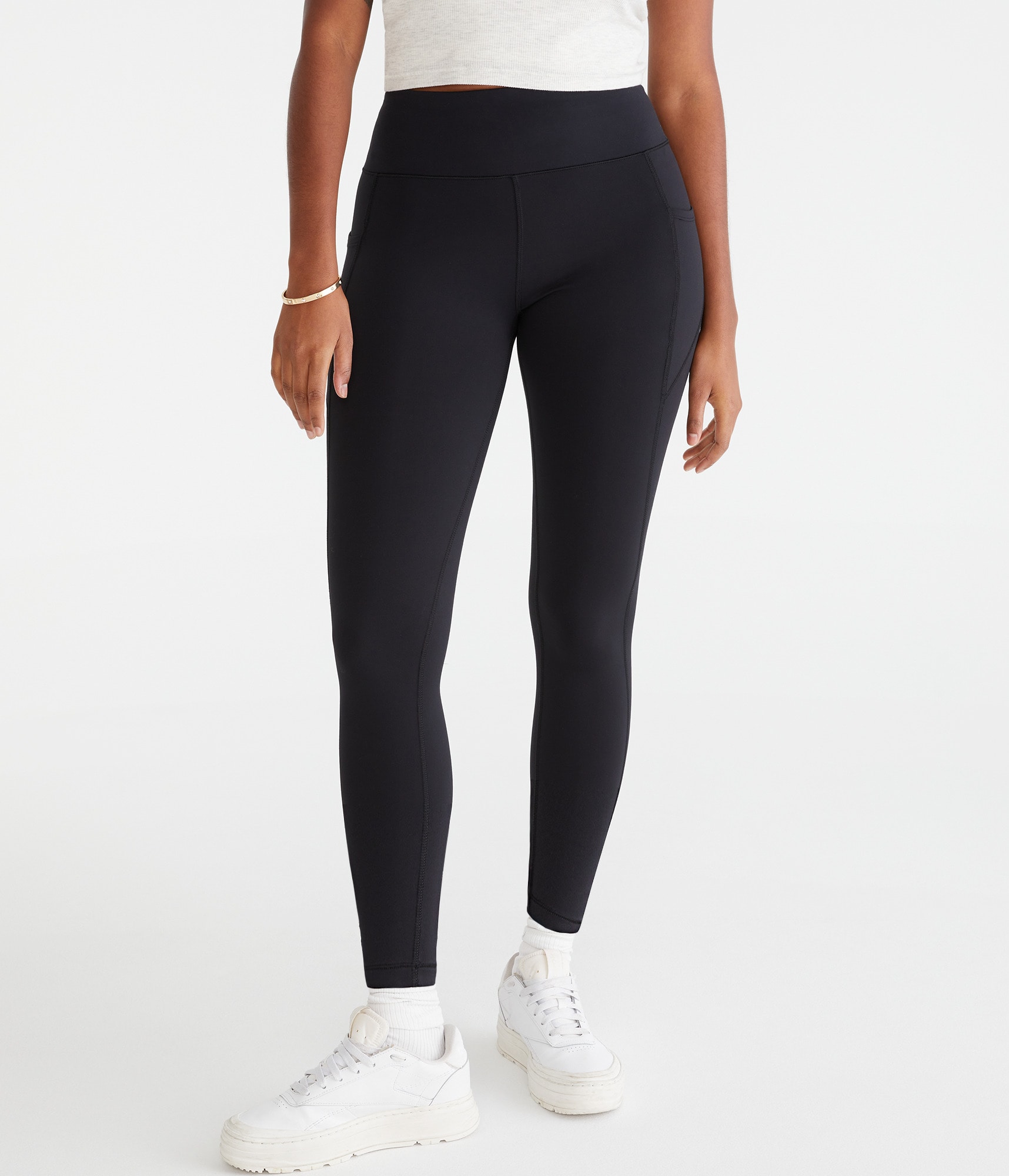 ★andar★ Air Cooling Pocket 35 Leggings Curvy Air Soft Ultra High-Waisted Pocket Leggings