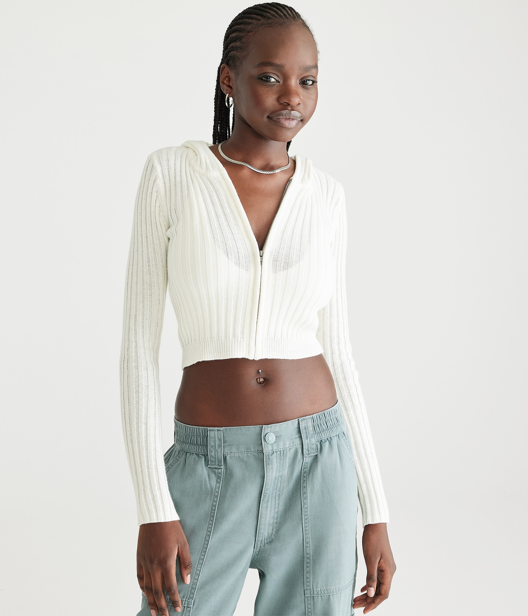 トップス Flight Mode Cropped Pullover FKEEP Cropped Sweatshirts for Women Long Sleeves Crewneck